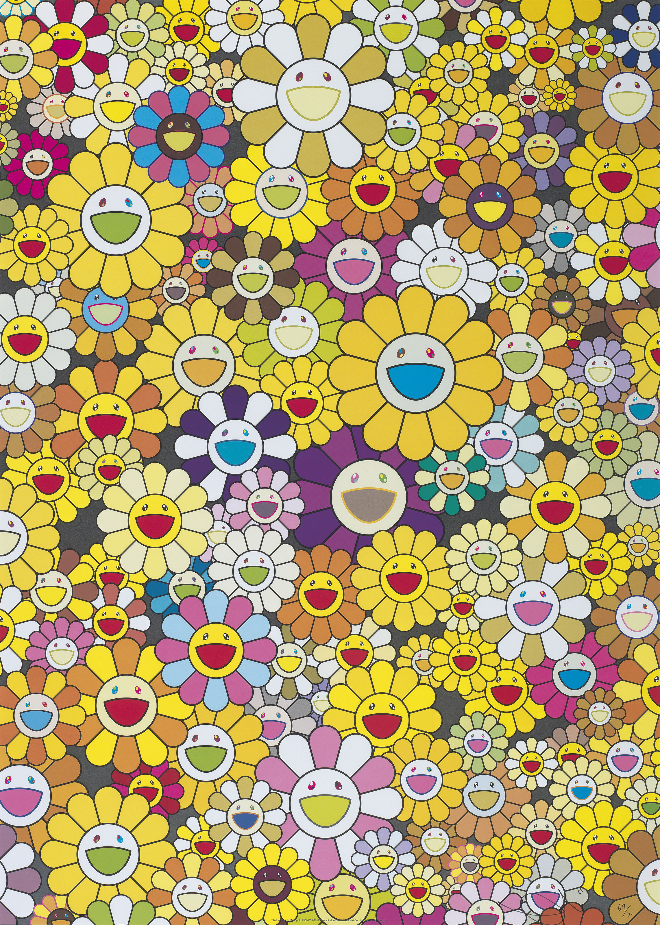 Takashi Murakami — Дань уважения Monopink 1960 B; Дань уважения Monogold 1960 B; Дань уважения IKB 1957 B; Дань уважения Yves Klein Multicolor B, изображение 4