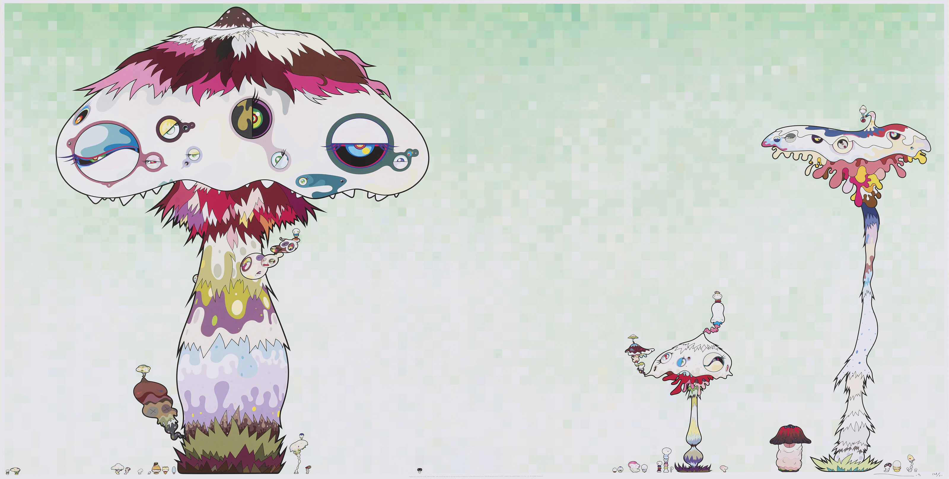 Takashi Murakami — Постепенно Hypha покроет весь мир. "Скоро мы сможем добраться до двери в чужой мир. Подождите, пока мы туда не доберемся!"