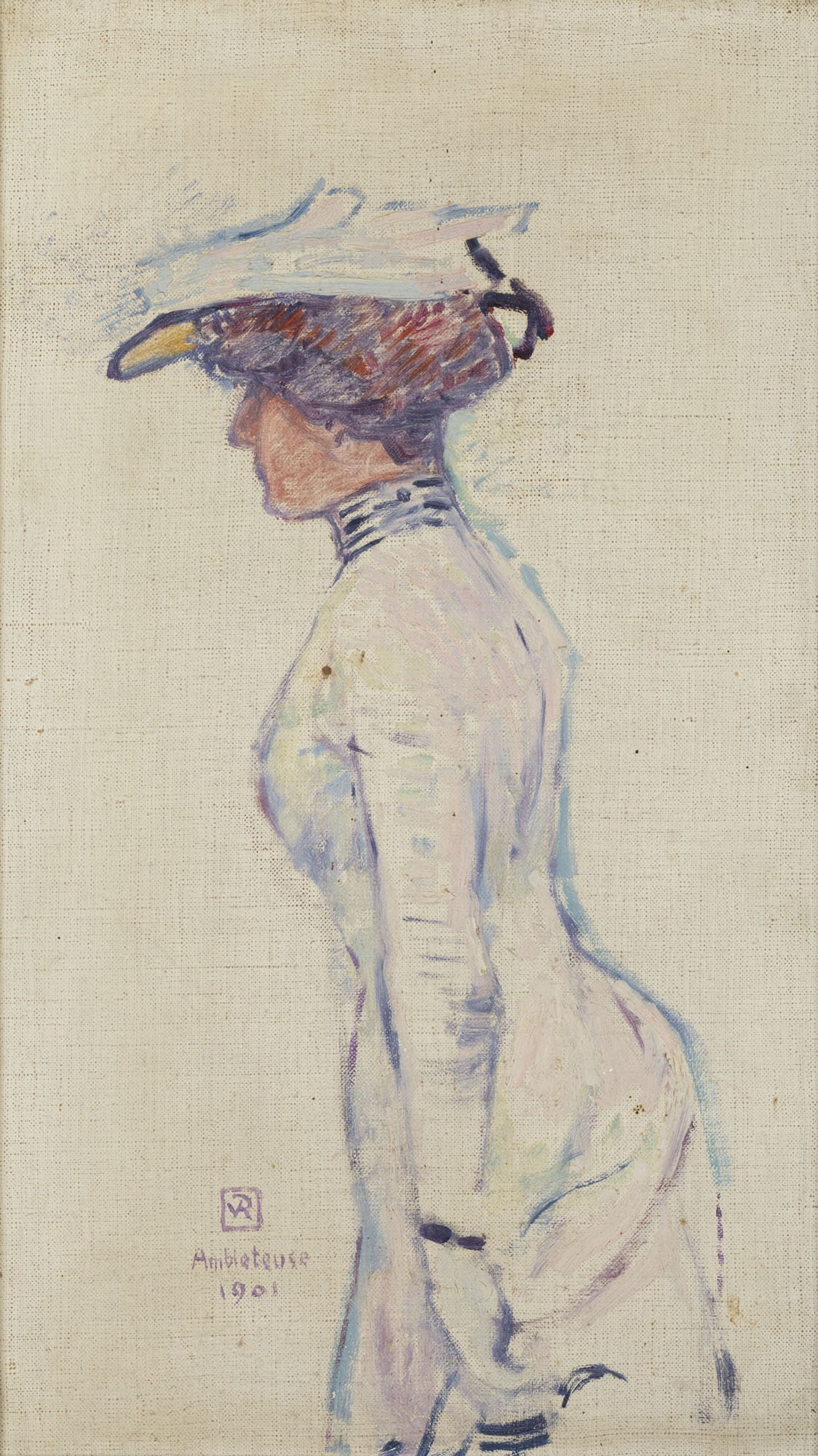 Theo van Rysselberghe — Силуэт мадам Жорж Фле (Лор Фле) в роли амблетистки; Лор Фле, этюд для одной композиции