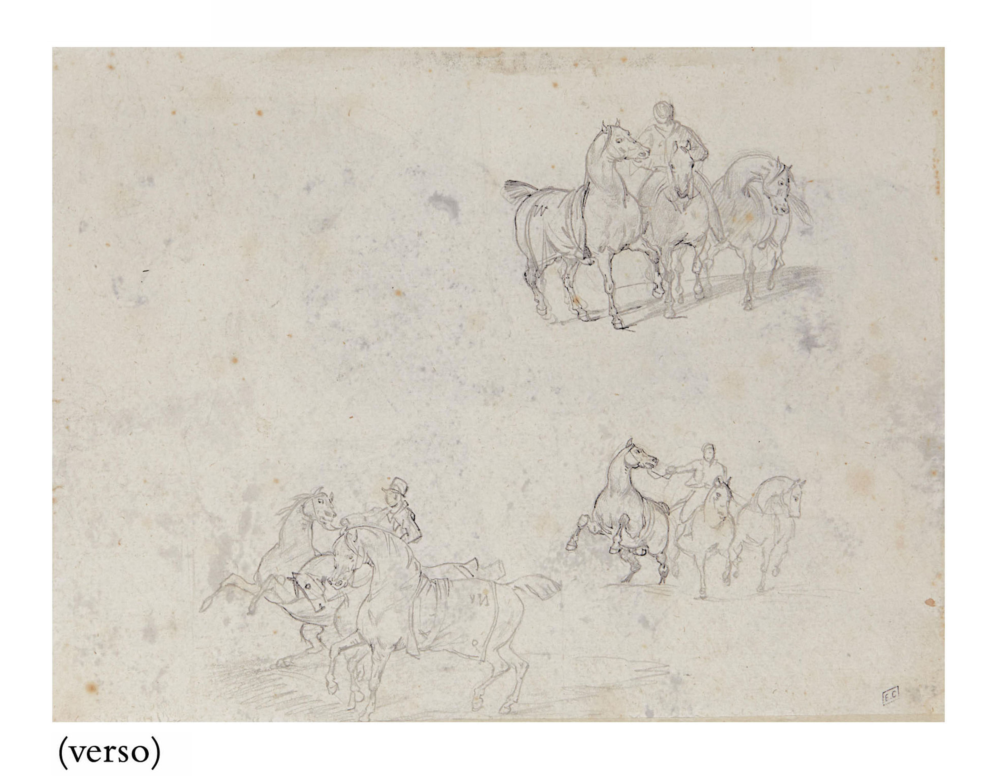 Théodore Géricault — Рыцарь чести (спереди); Три группы кавалеров (сзади), изображение 2