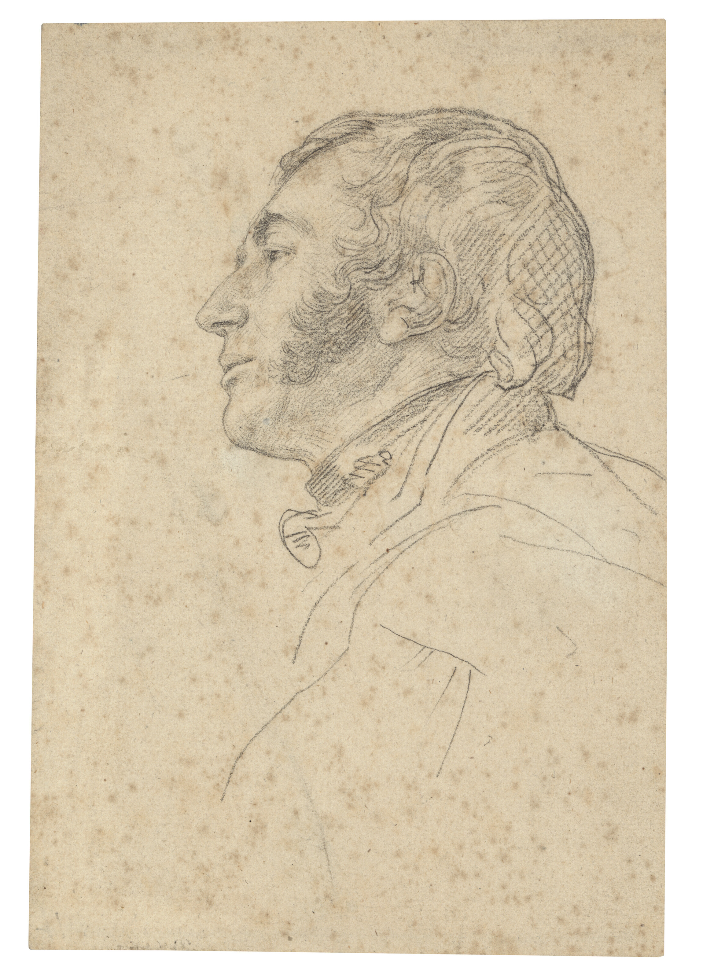 Théodore Géricault — Портретный этюд мужчины в профиль, в полный рост