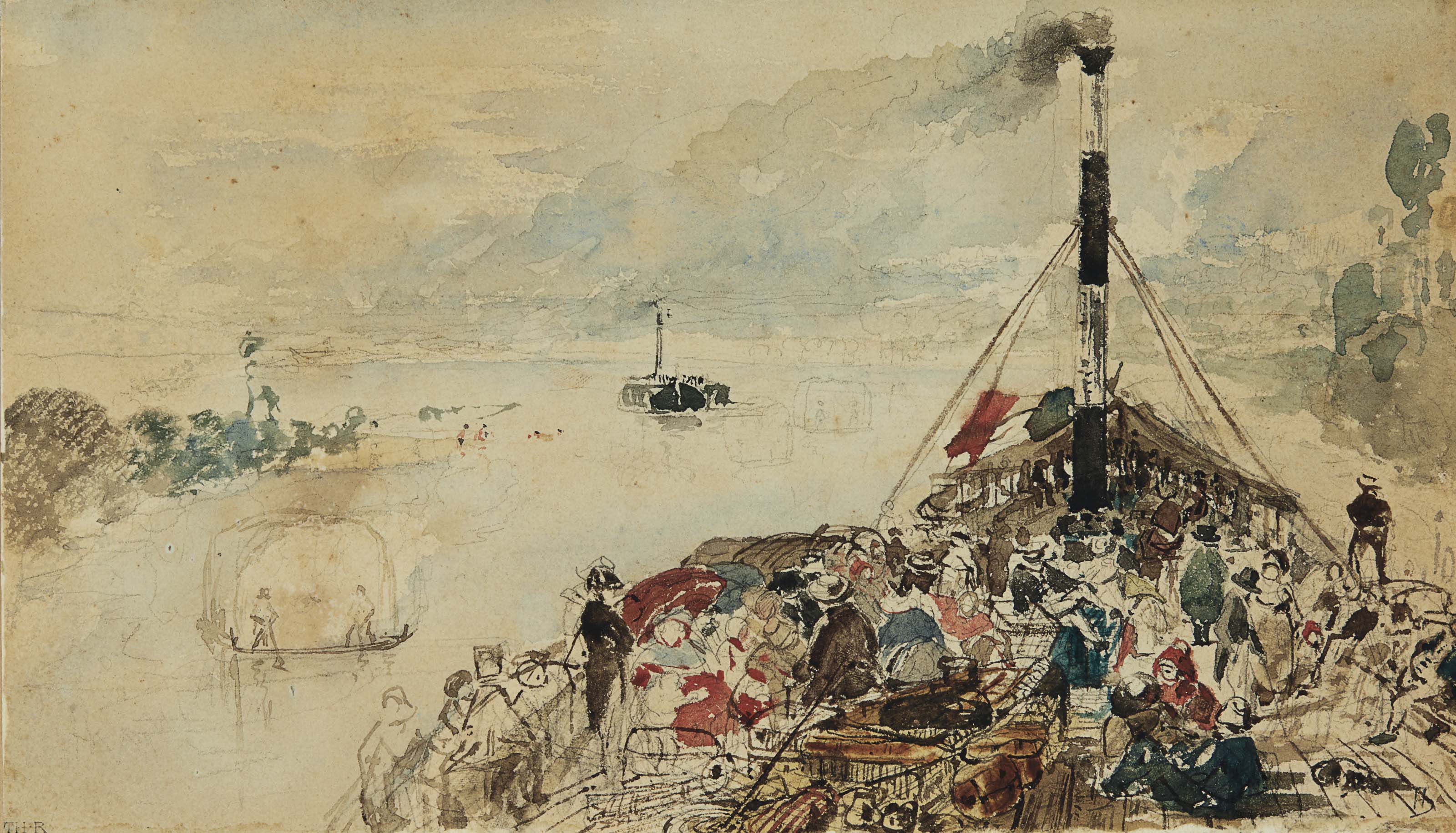 Theodore Rousseau — Набережная в Бато