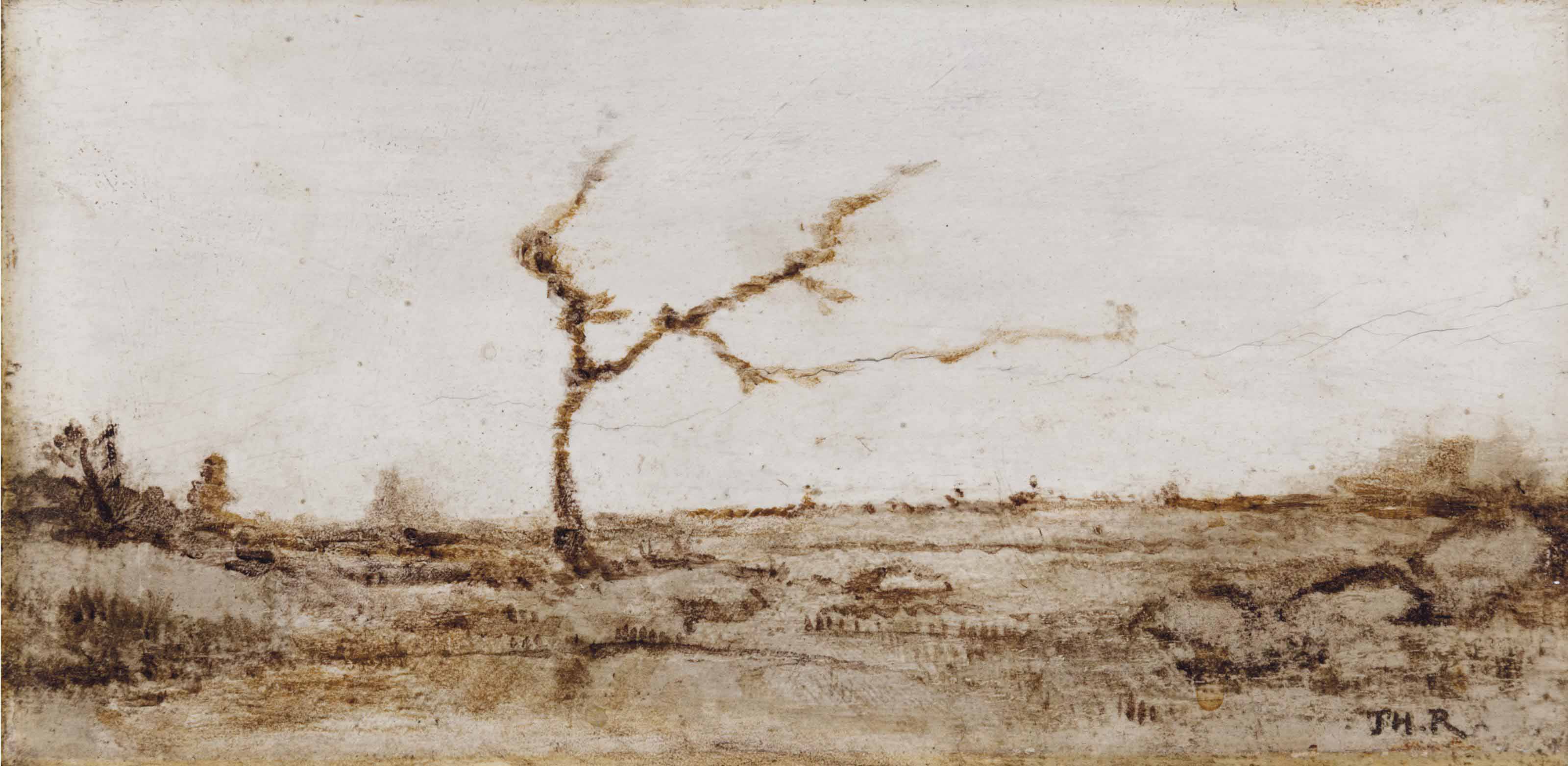 Theodore Rousseau — Одинокое дерево в лесу Фонтенбло