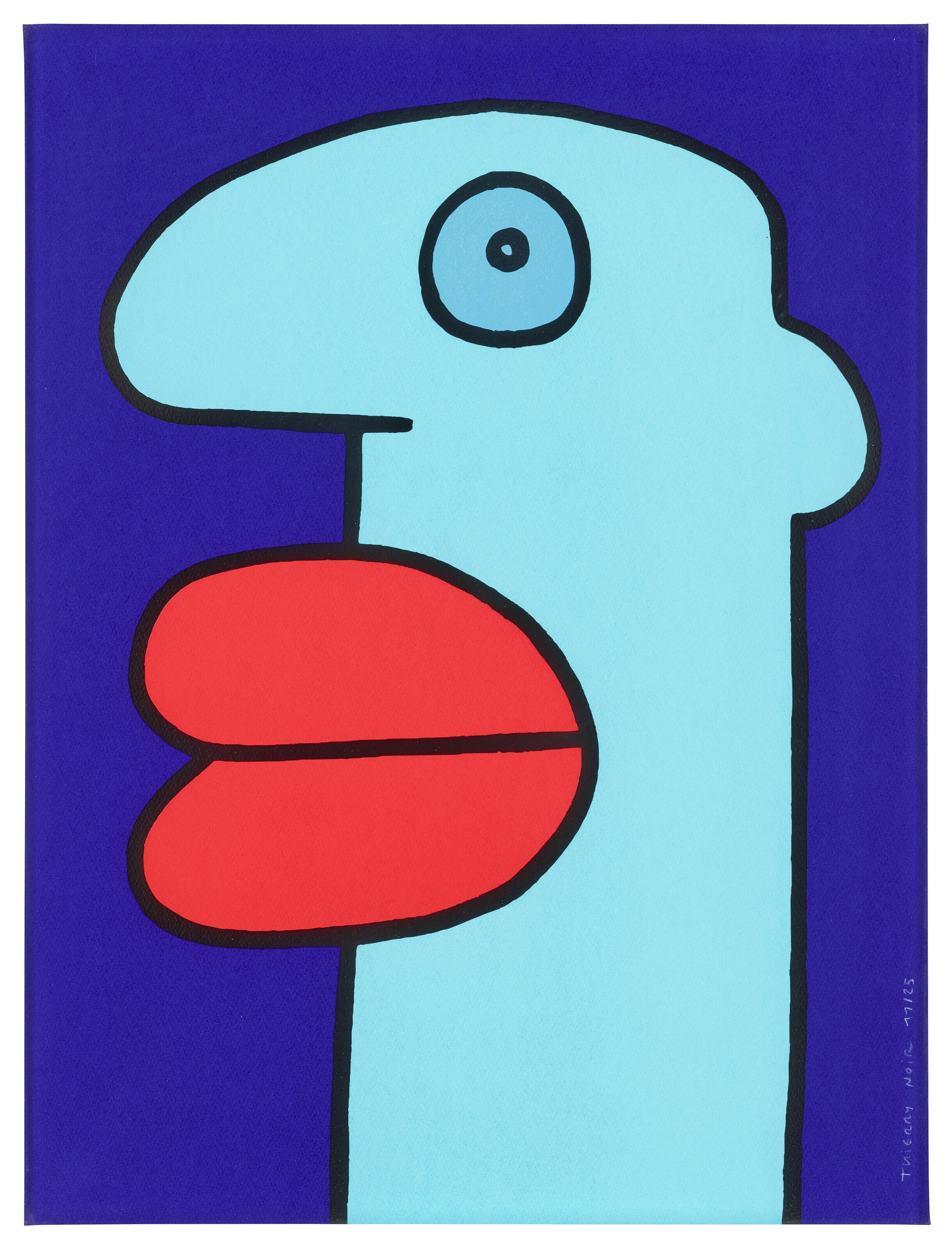 Thierry Noir — Синяя голова, от: East Side Heads