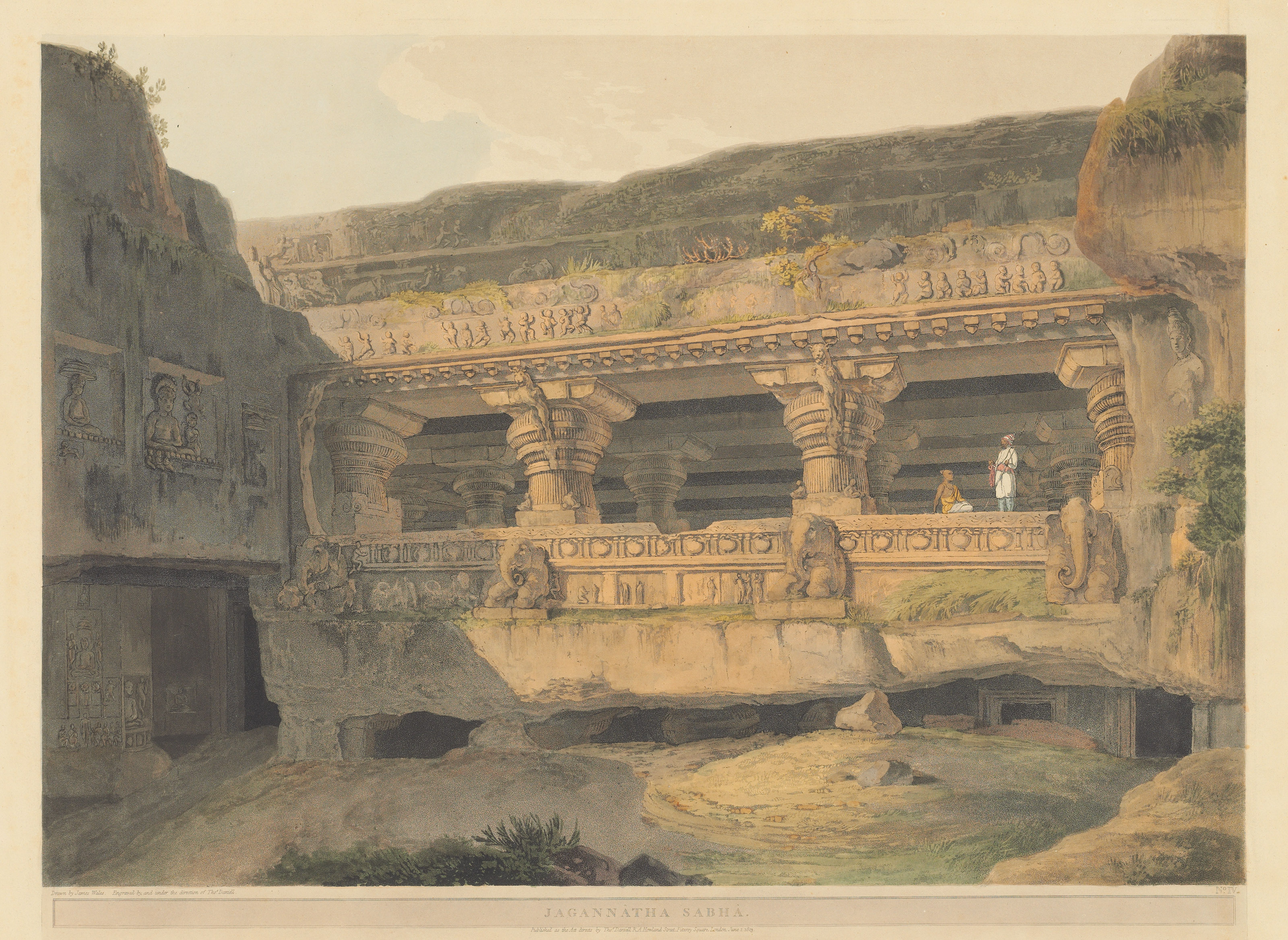 Thomas Daniell — Джаганнатха Сабха, Парасва Рама Сабха, Рамешвара, Дотали и Вишвакарма, вид снаружи (Abbey Travel, 420, pls. 105, 106, 112, 122, 123), изображение 2
