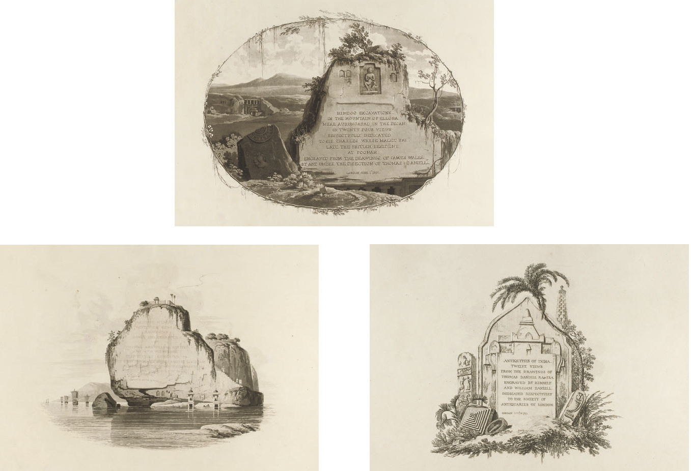Thomas Daniell — Титульные страницы из "Восточных пейзажей", части 1-6, (Abbey Travel, 420)