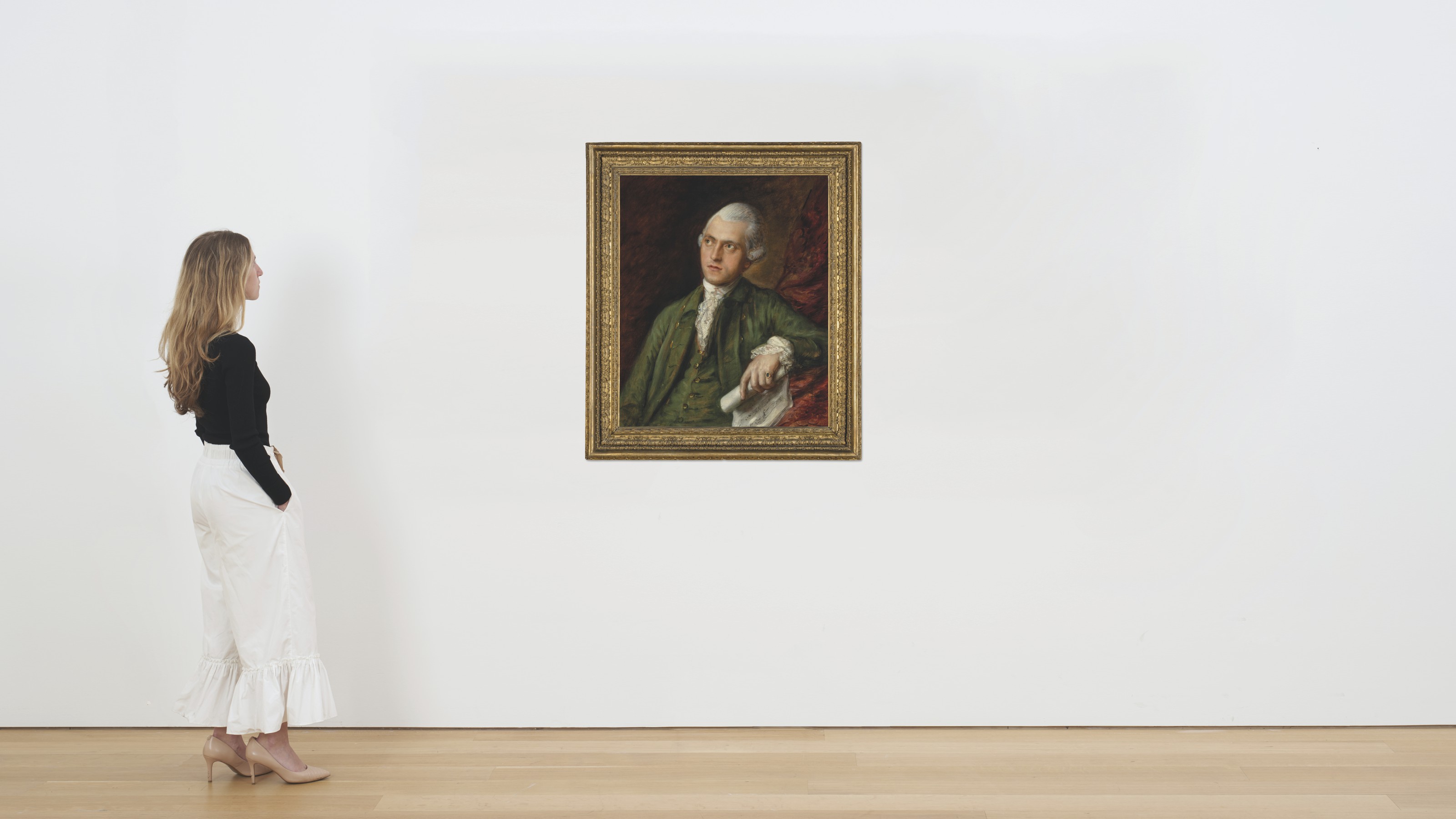 Thomas Gainsborough — Портрет музыканта, вероятно, Антонина Каммеля (1730-1785), в полный рост, в зеленом пиджаке, с партитурой в руках., изображение 5