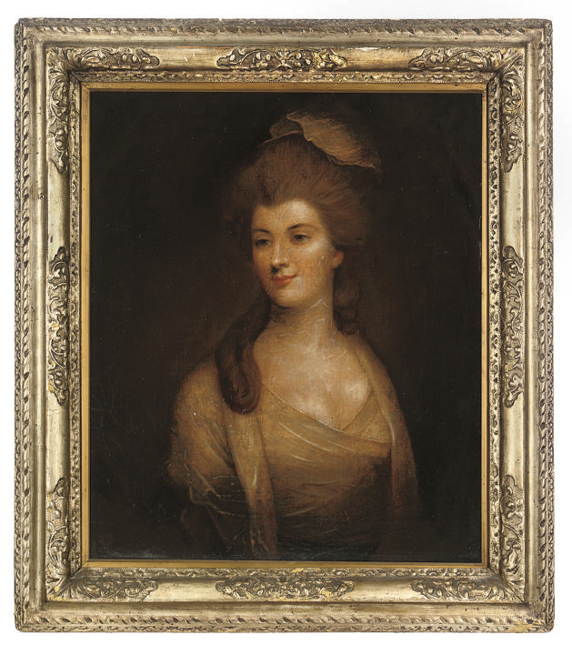 Thomas Gainsborough — Портрет дамы, длиной до груди, в белом платье