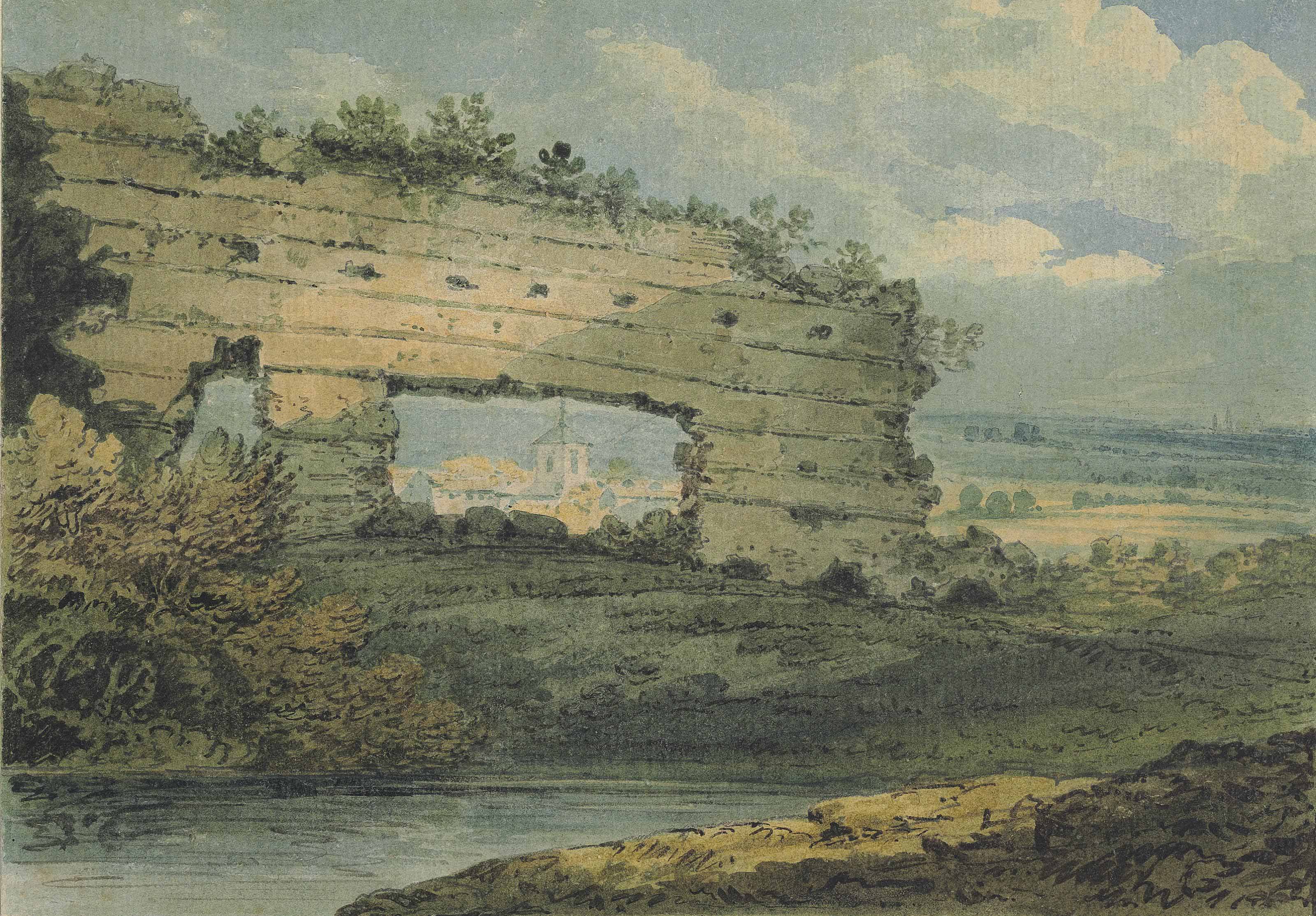 Thomas Girtin — Римская стена, Рокстер, Шропшир