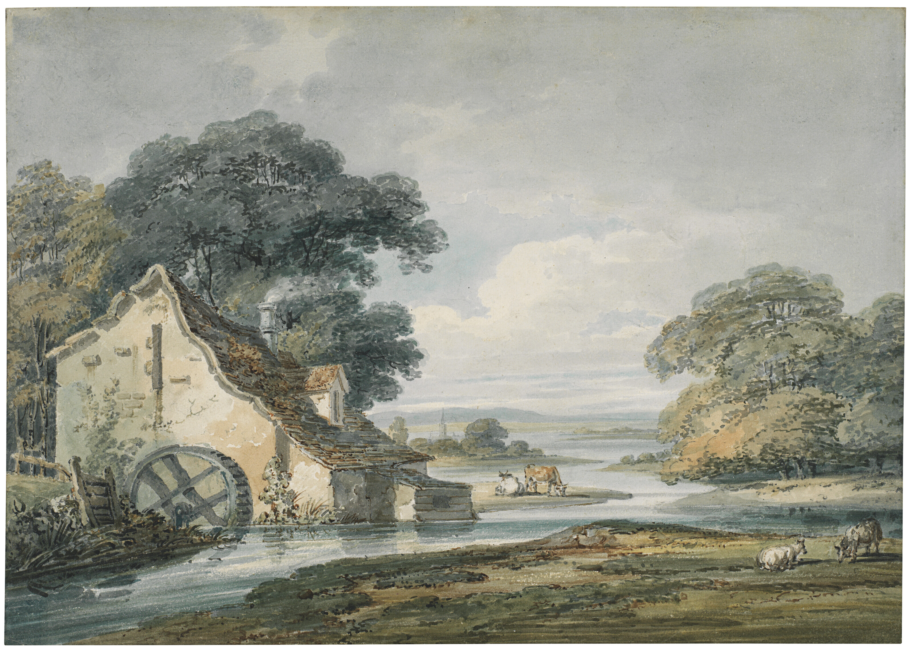 Thomas Girtin — Коттедж на берегу реки, который, как говорят, был водяной мельницей