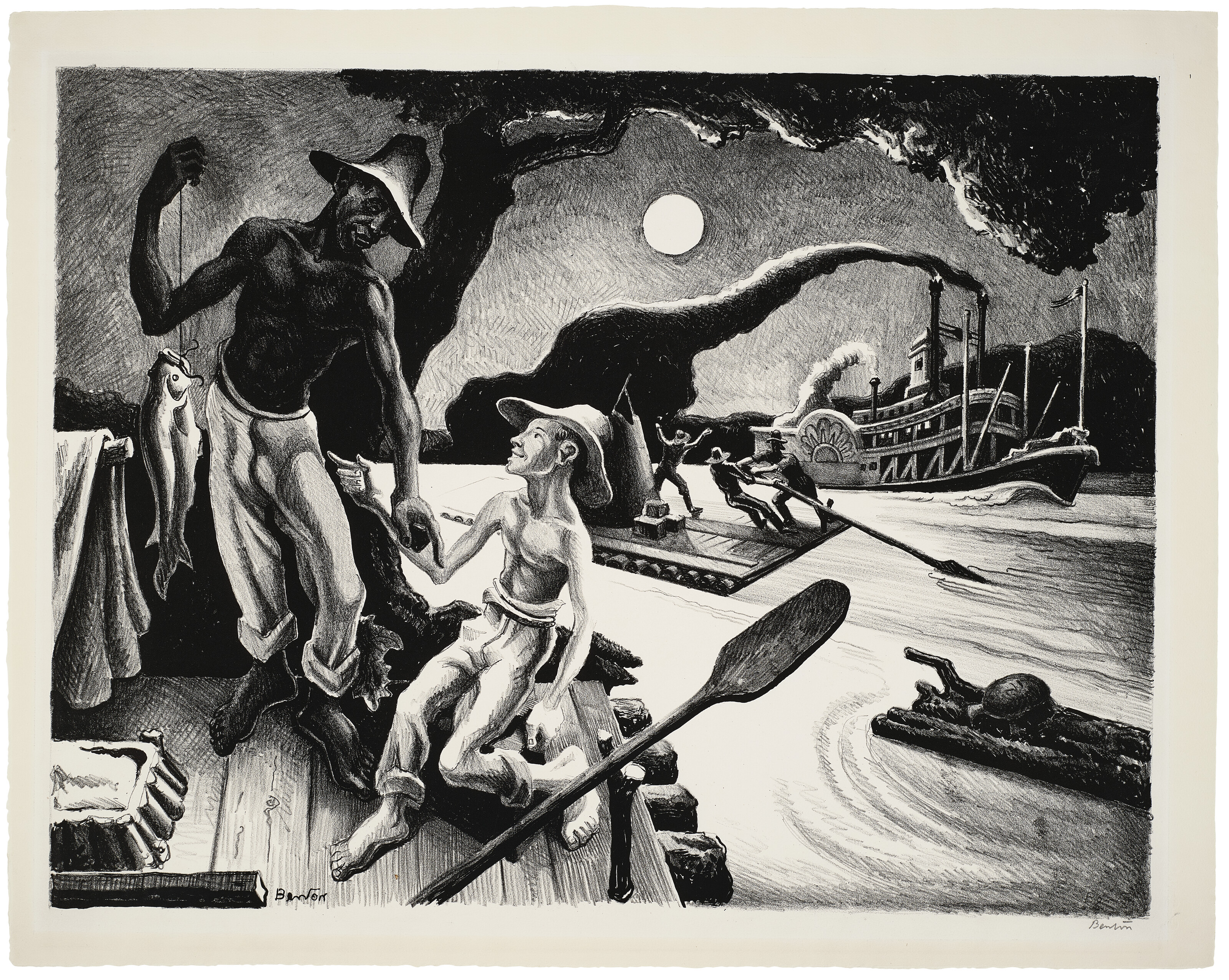 Thomas Hart Benton — Гек Финн из серии настенных росписей Капитолия штата Миссури, изображение 3