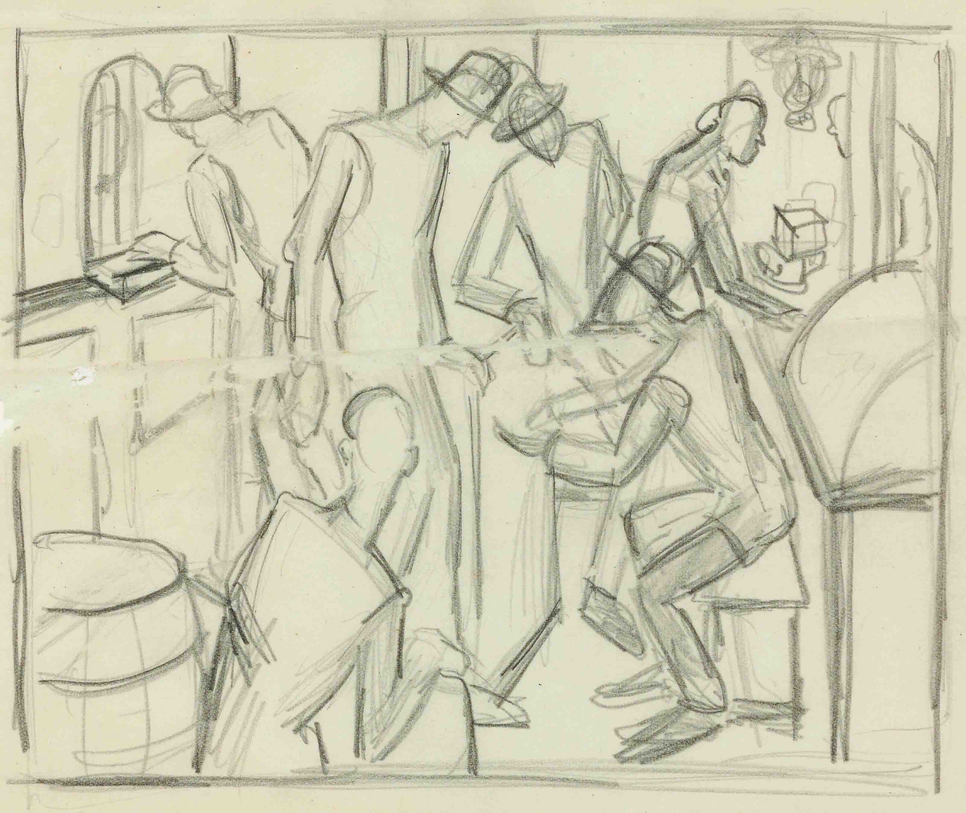 Thomas Hart Benton — Исследование для "Универсального магазина Чилмарк"