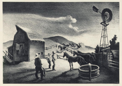 Thomas Hart Benton — Загон для скота (F. 71)
