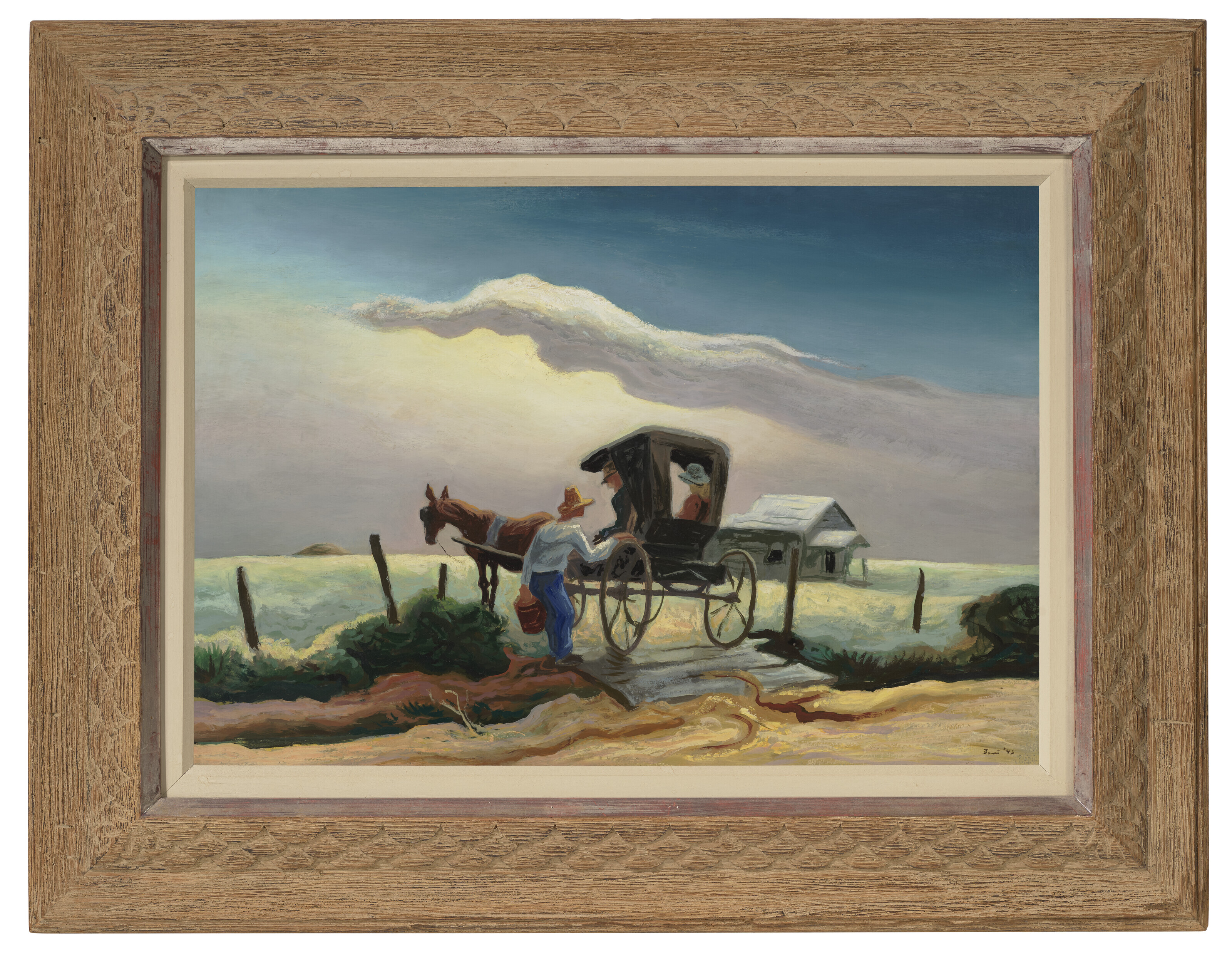 Thomas Hart Benton — Беседа у ворот, изображение 2