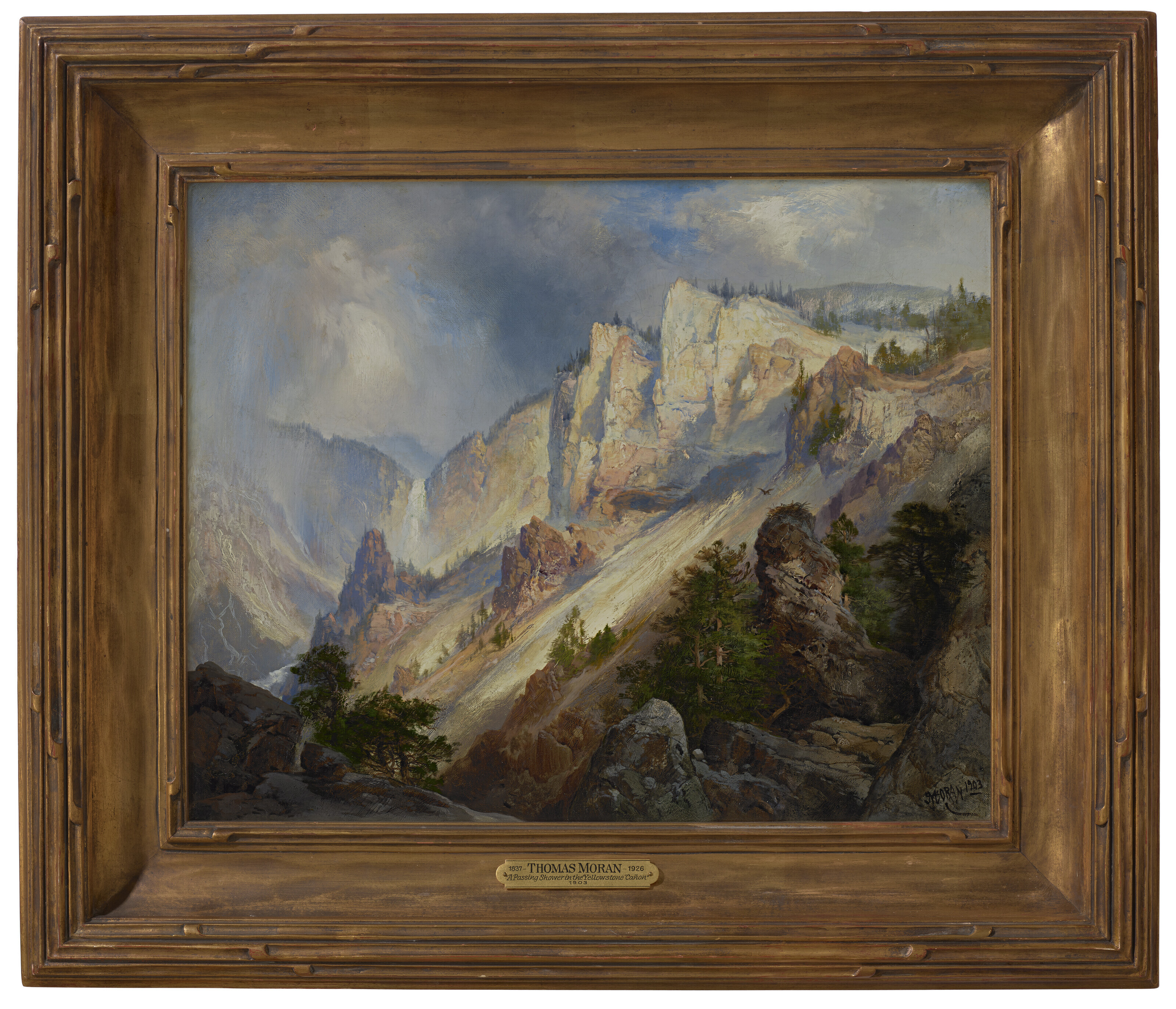 Thomas Moran — Кратковременный ливень в Йеллоустонском каньоне, изображение 2