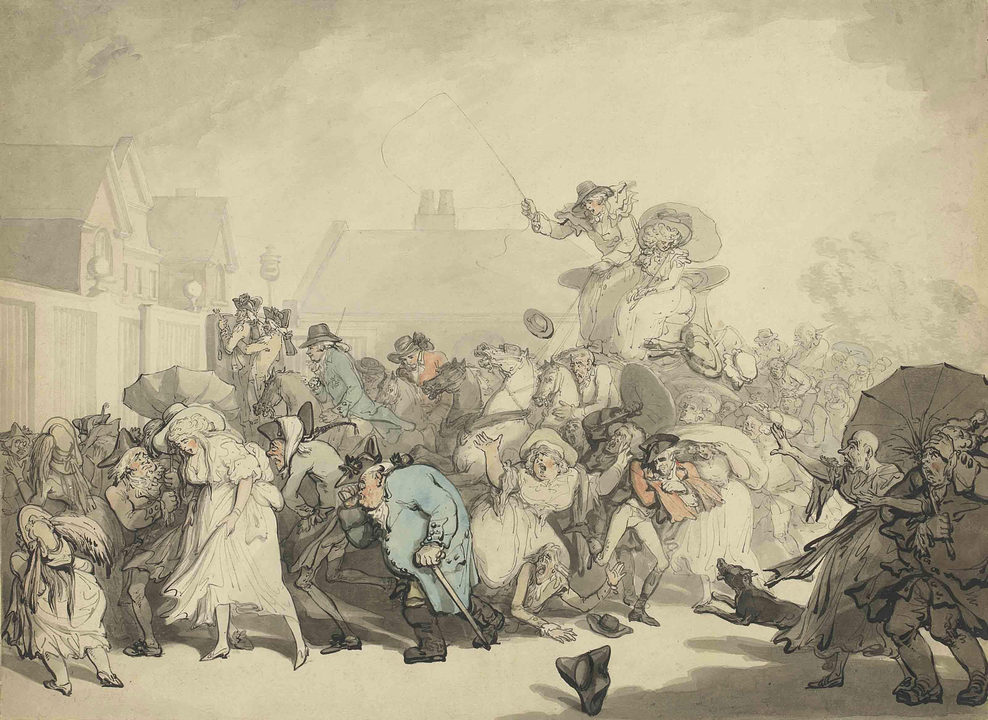 Thomas Rowlandson — Шквал в Гайд-парке, Лондон