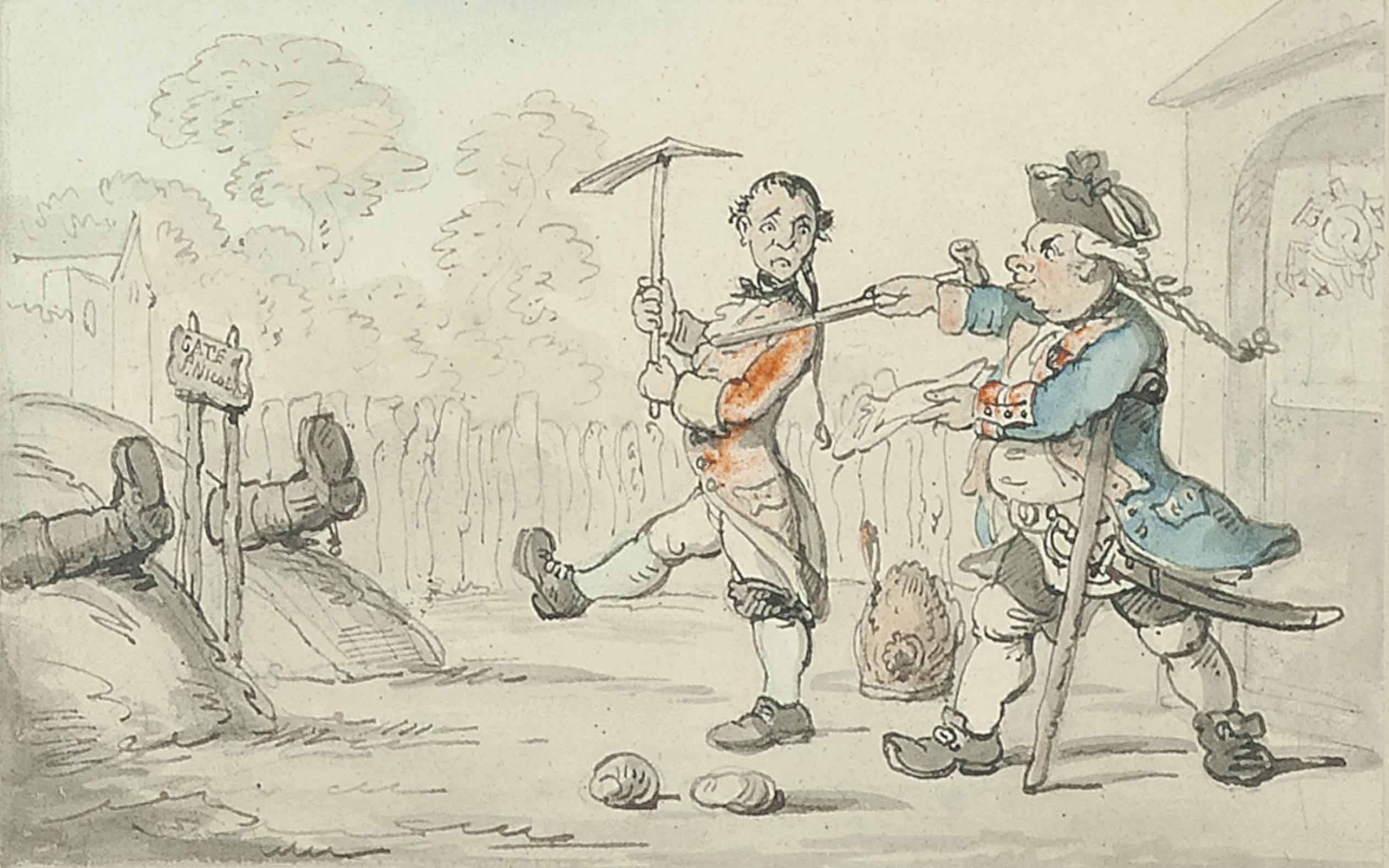 Thomas Rowlandson — Осада Намюра капитаном Шенди и капралом Тримом из "Тристрама Шенди"