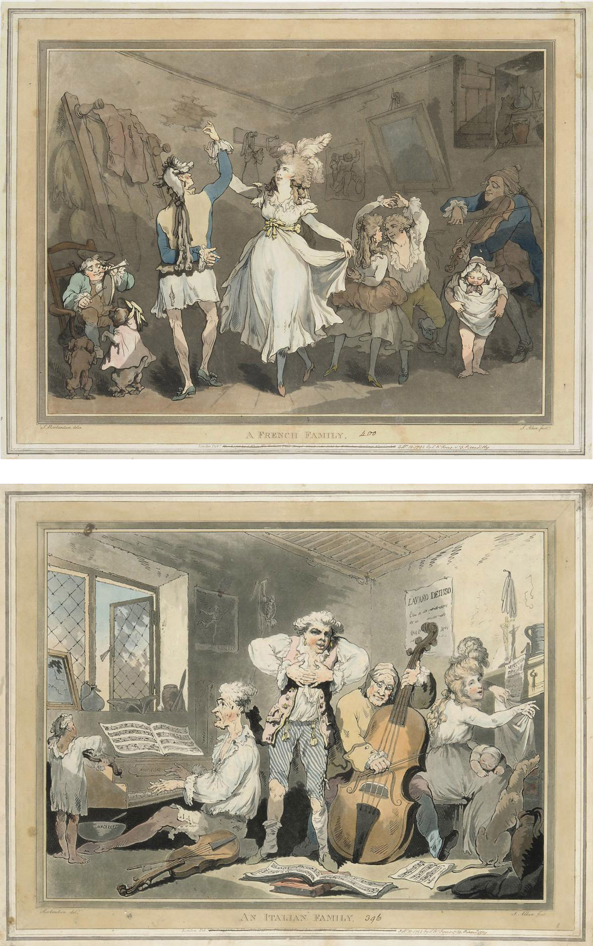 Thomas Rowlandson — Итальянская семья и французская семья