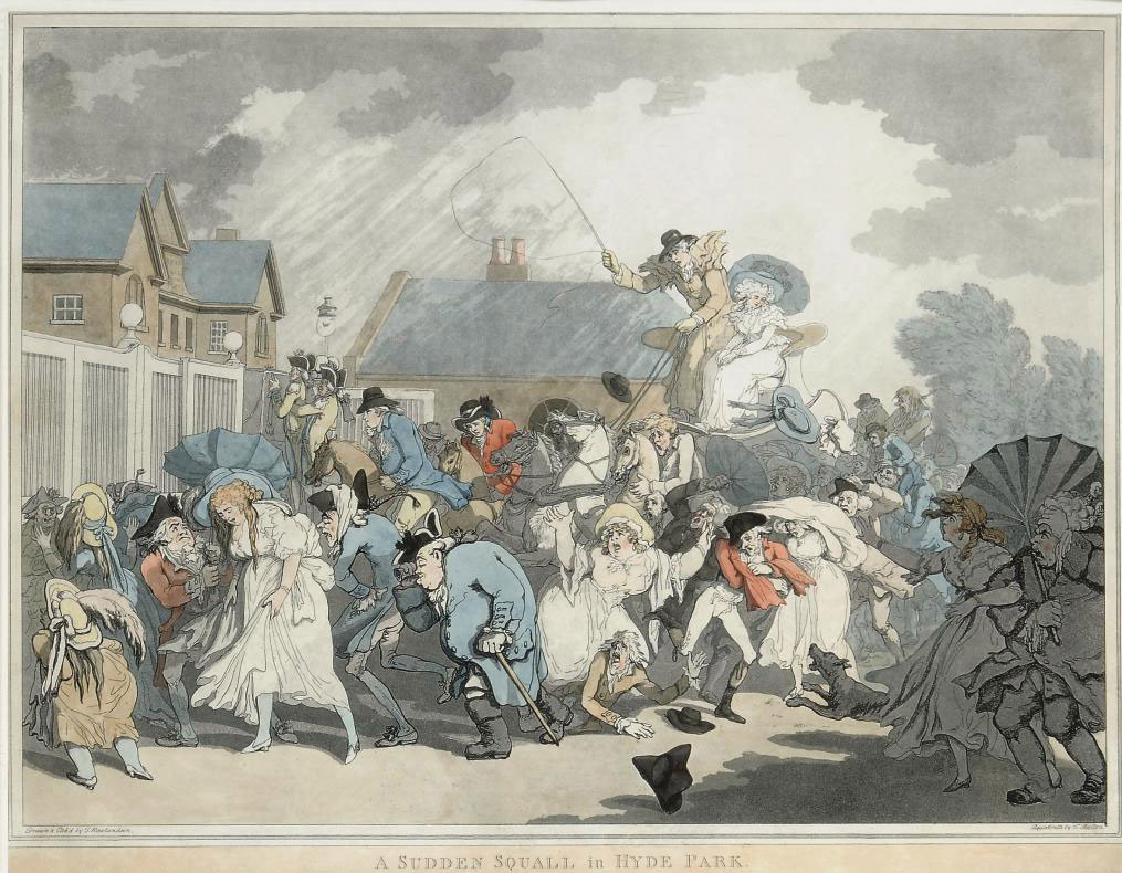 Thomas Rowlandson — Внезапный шквал в Гайд-парке