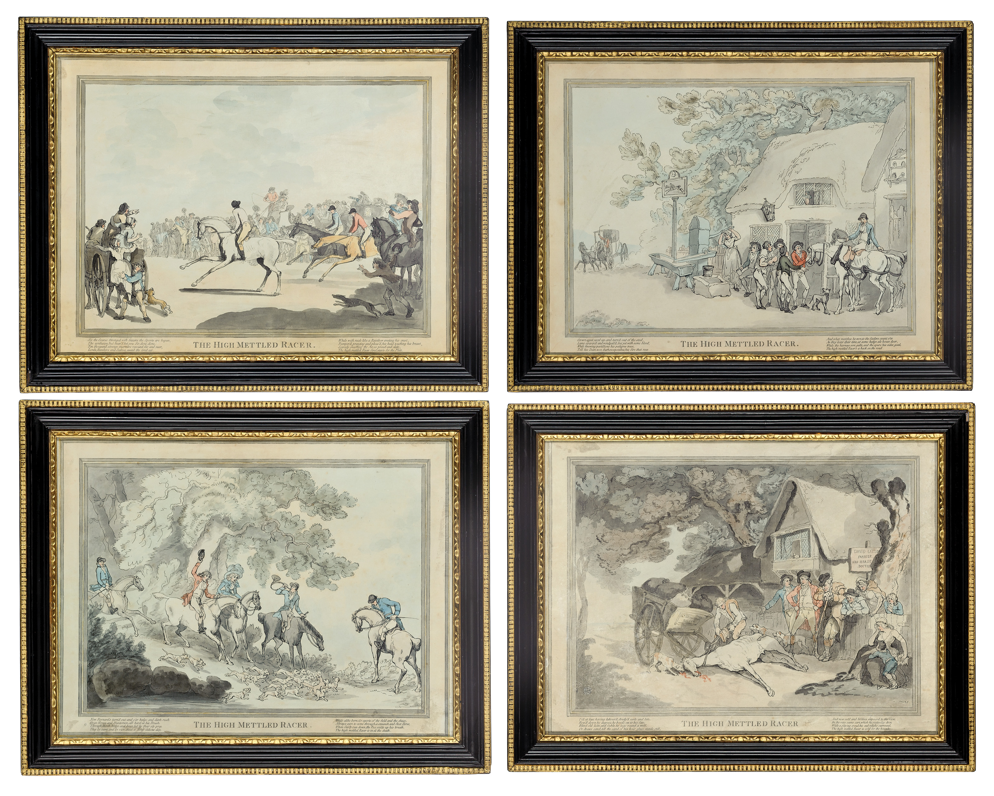 Thomas Rowlandson — Отважный скакун: Скаковая лошадь, Охотник, Почтовая лошадь и Ломовая лошадь