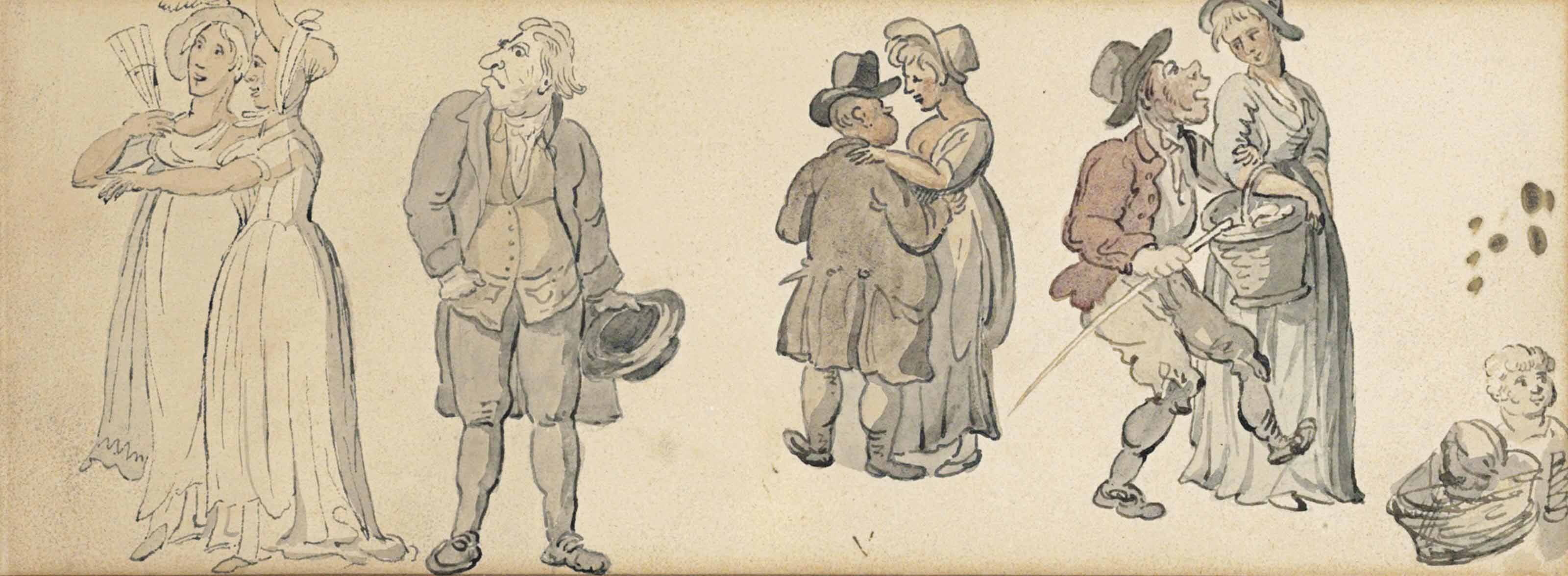 Thomas Rowlandson — Лист с рисунками изучает