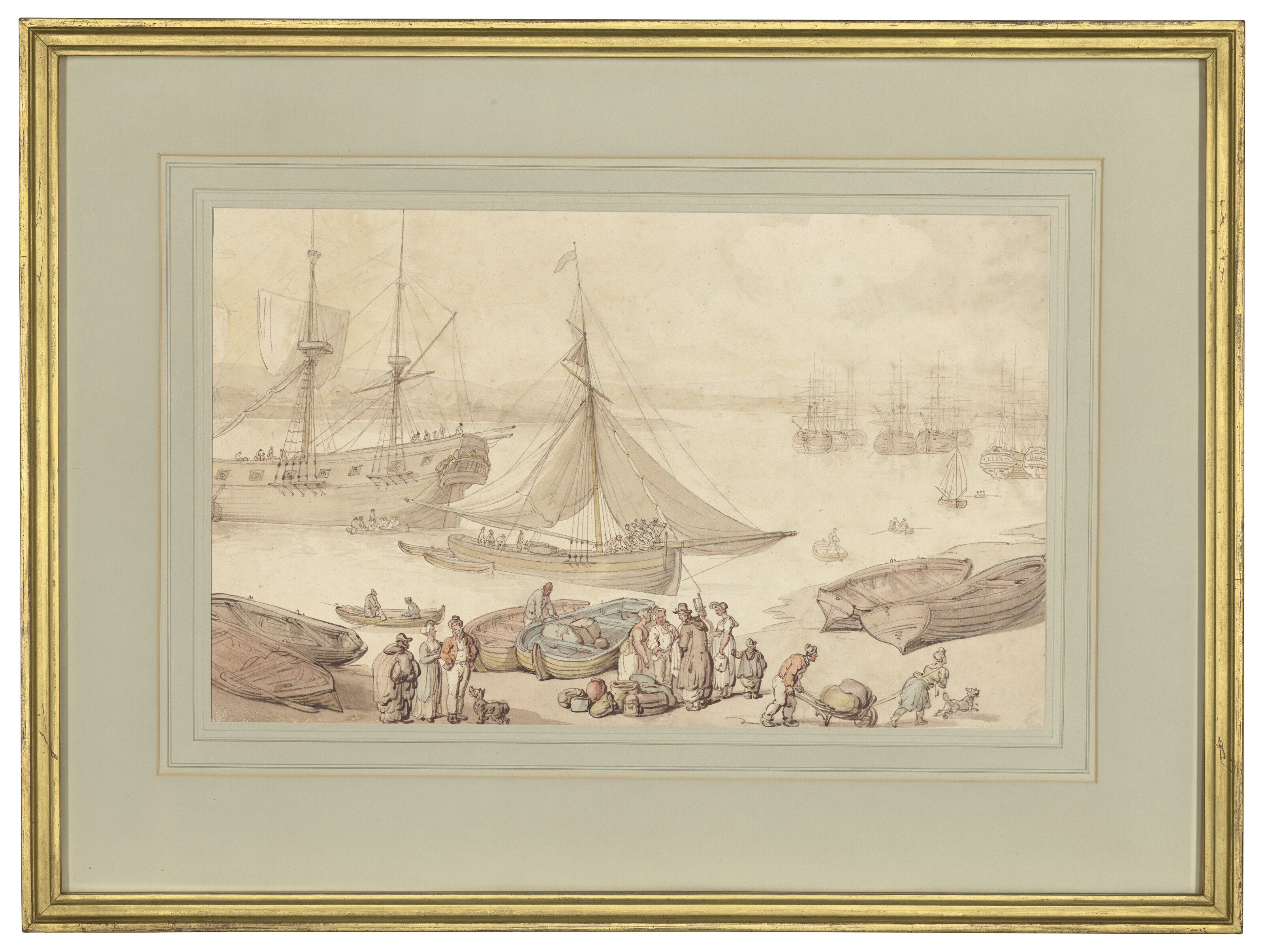 Thomas Rowlandson — Погрузка на корабли, вероятно, в Портсмуте, изображение 2