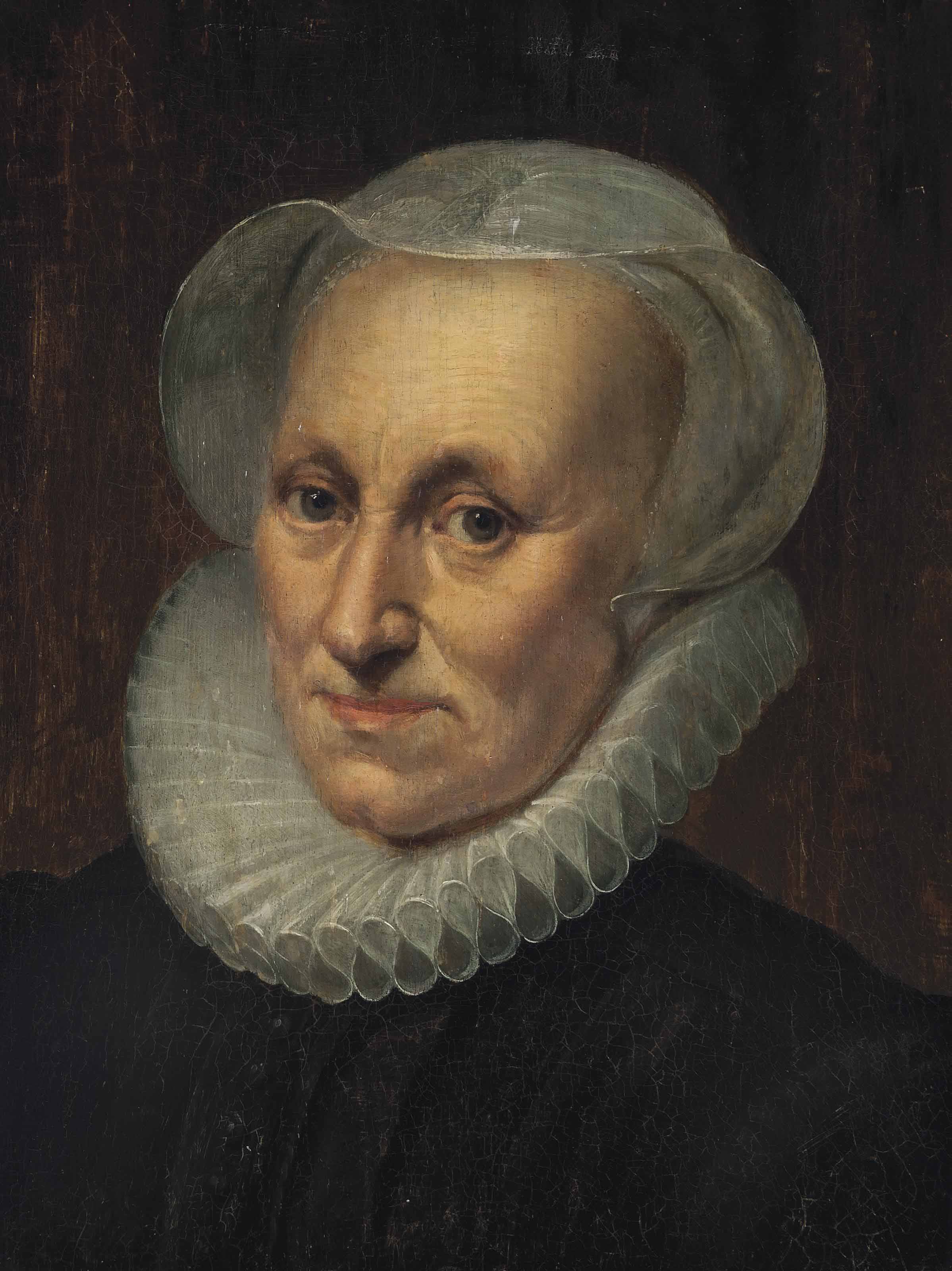 Thomas Ruff — Женский портрет, длиной до груди, в кружевном платье с оборками