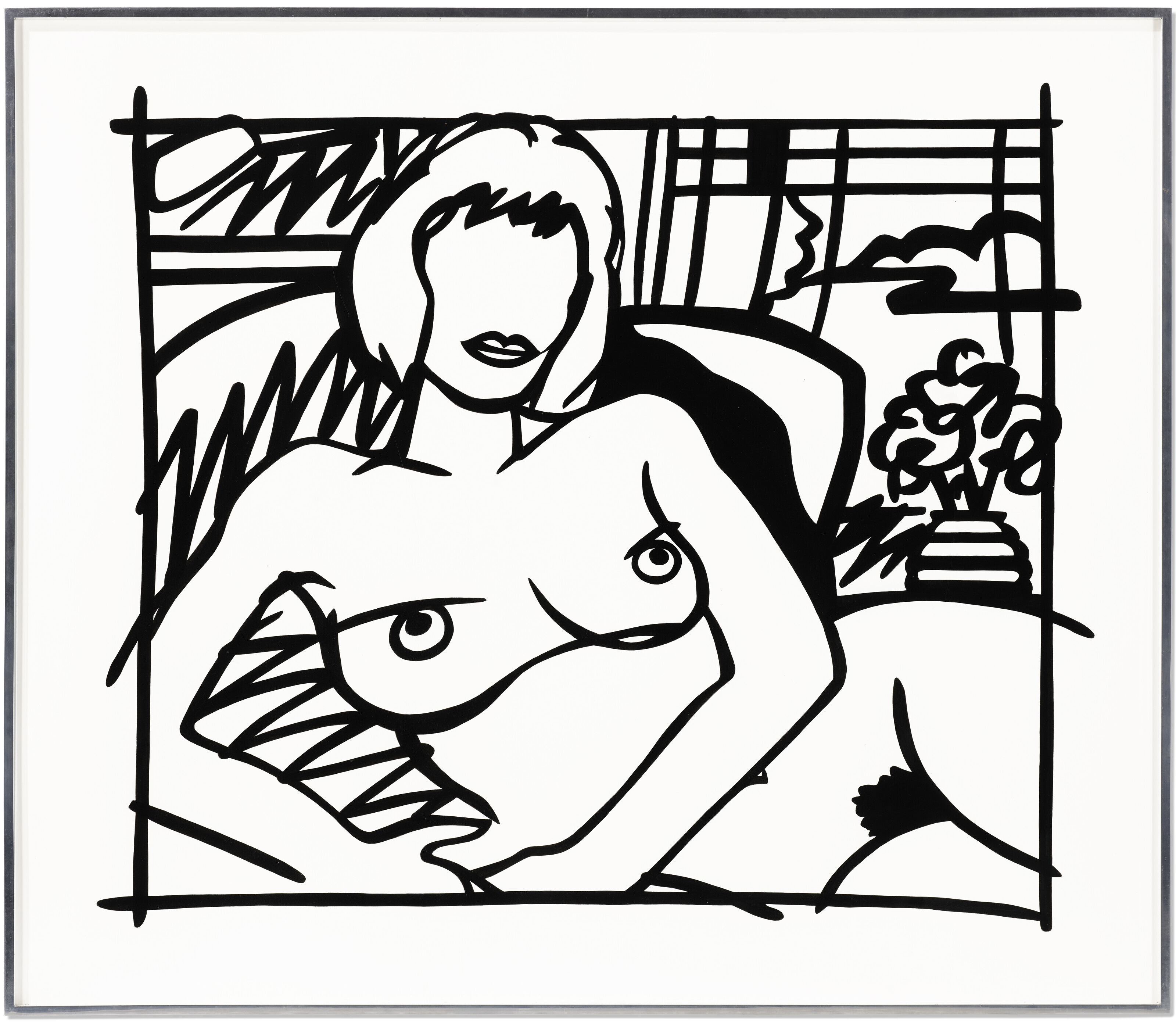 Tom Wesselmann — Обнаженная Моника с прозрачными занавесками (черная), изображение 2