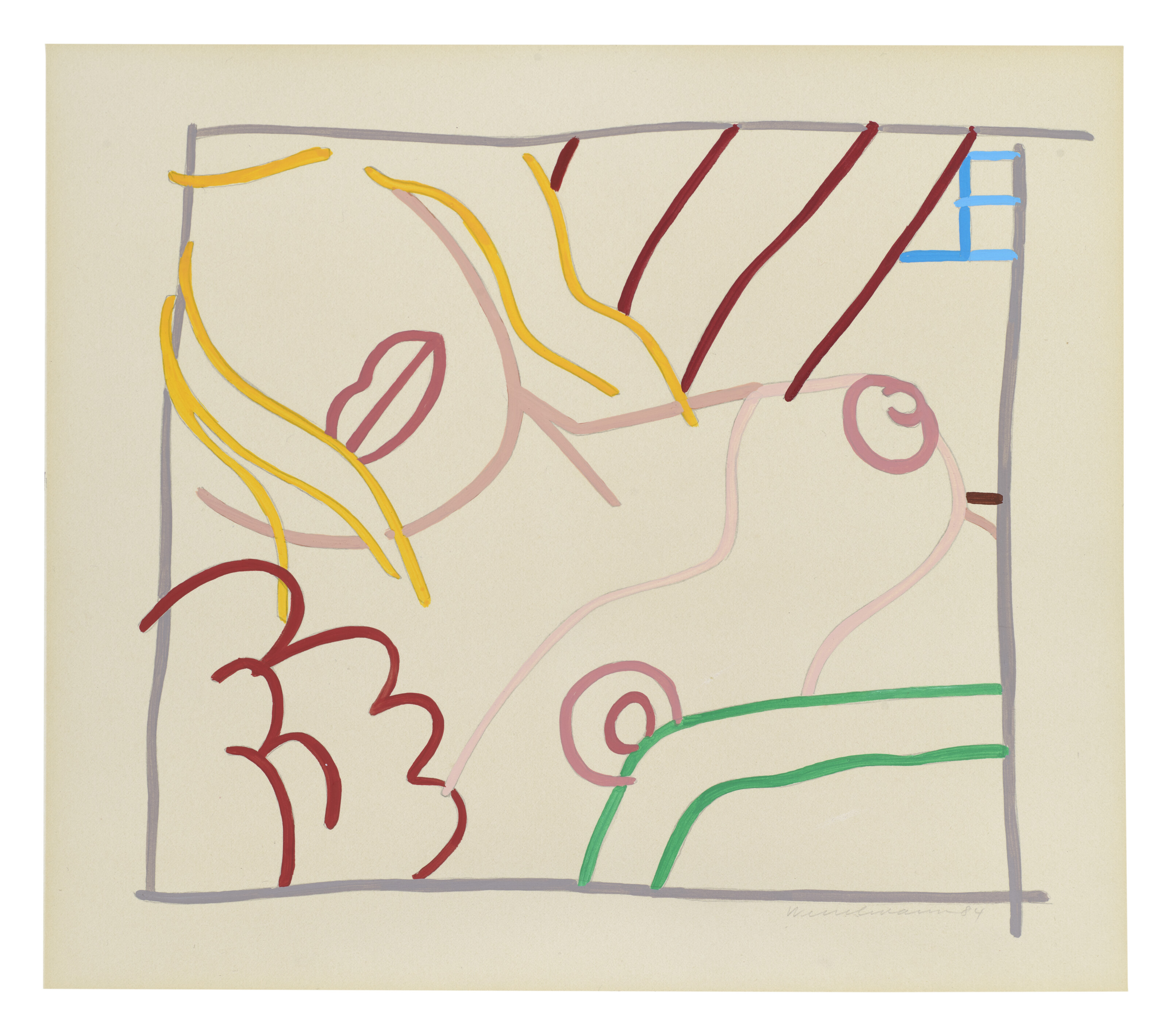 Tom Wesselmann — Кабинет для спальни с светлыми каракулями, изображение 2
