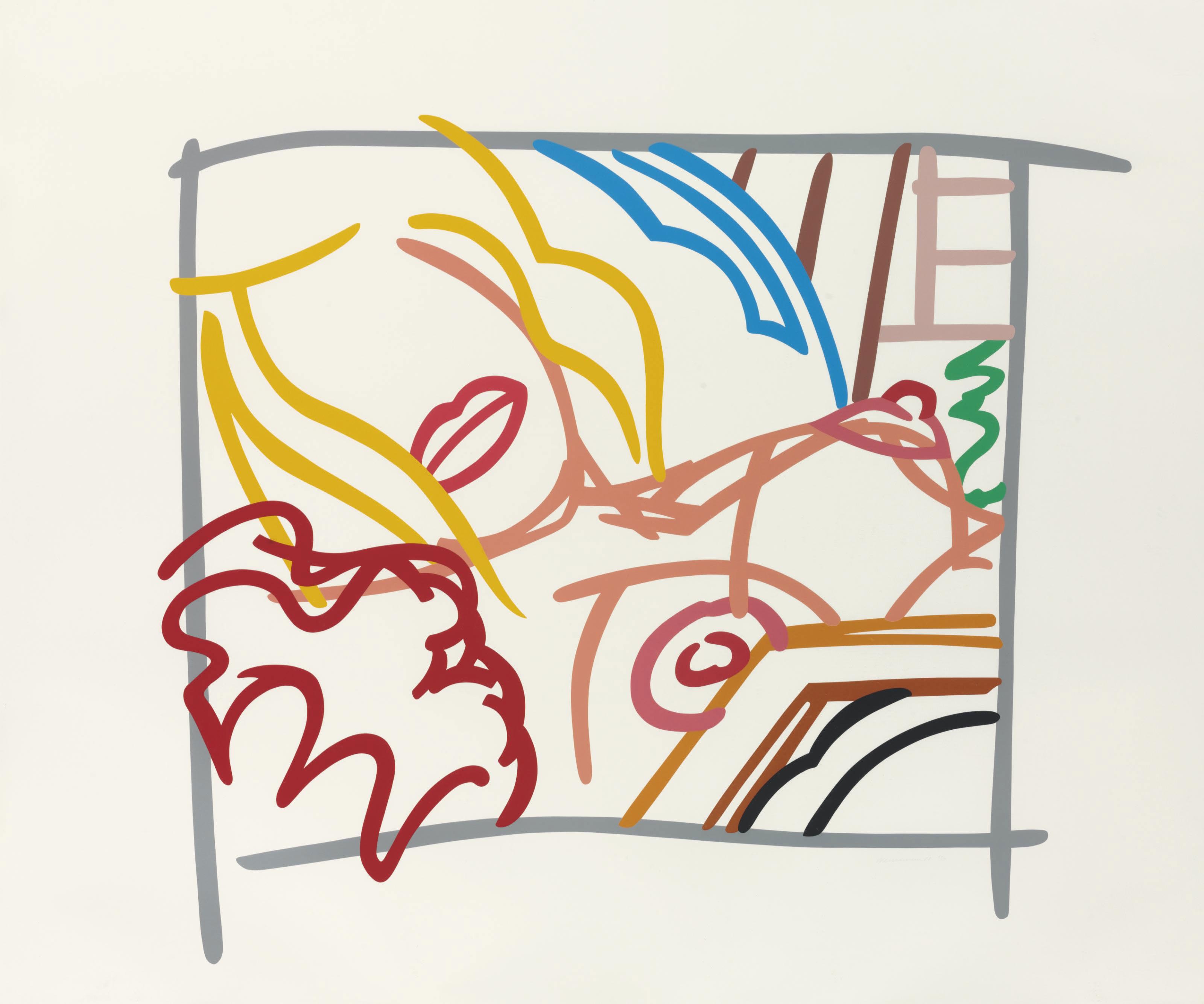 Tom Wesselmann — Каракули блондинки в спальне с фотографией