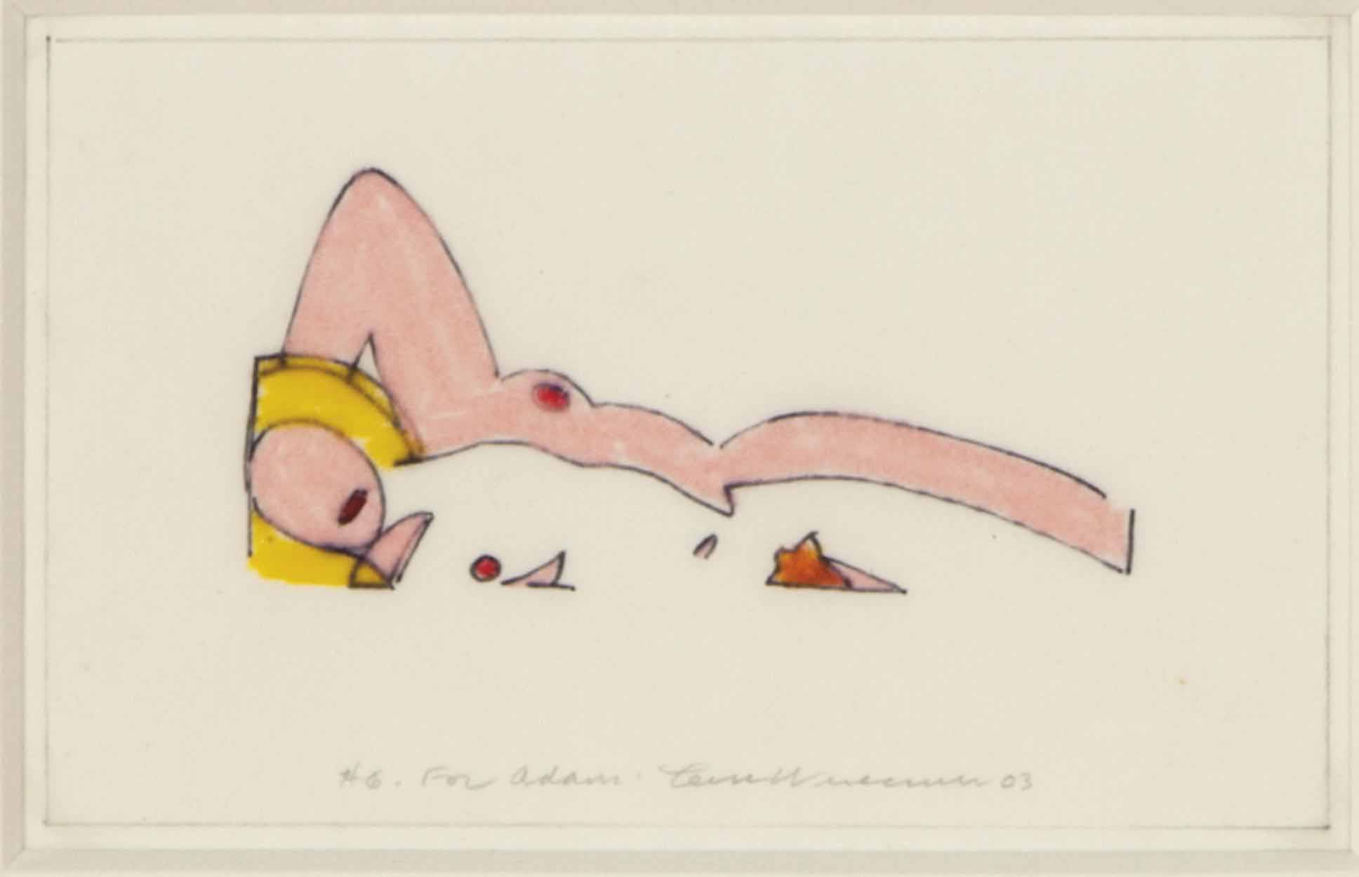 Tom Wesselmann — Этюд для обнаженной натуры на закате с абстрактной живописью