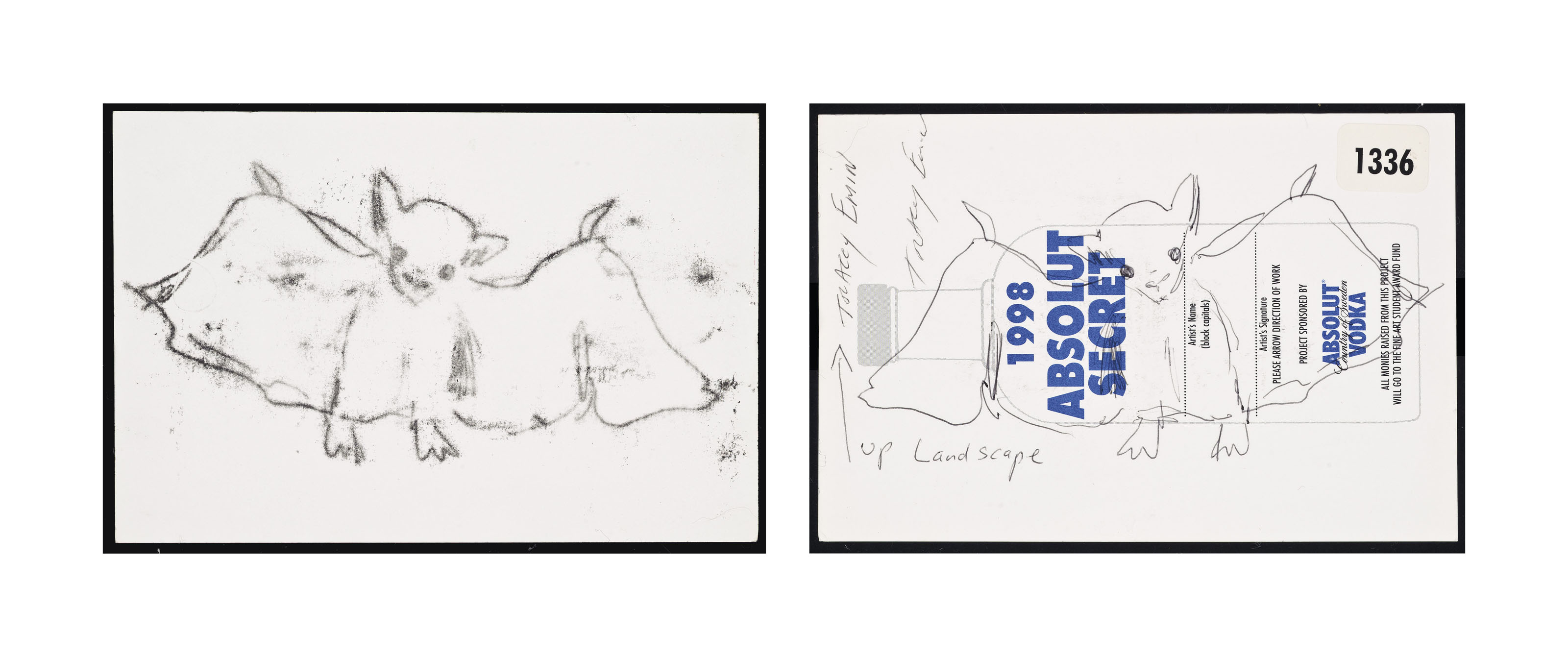 Tracey Emin — Без названия (лицевая сторона); и без названия (оборотная сторона)