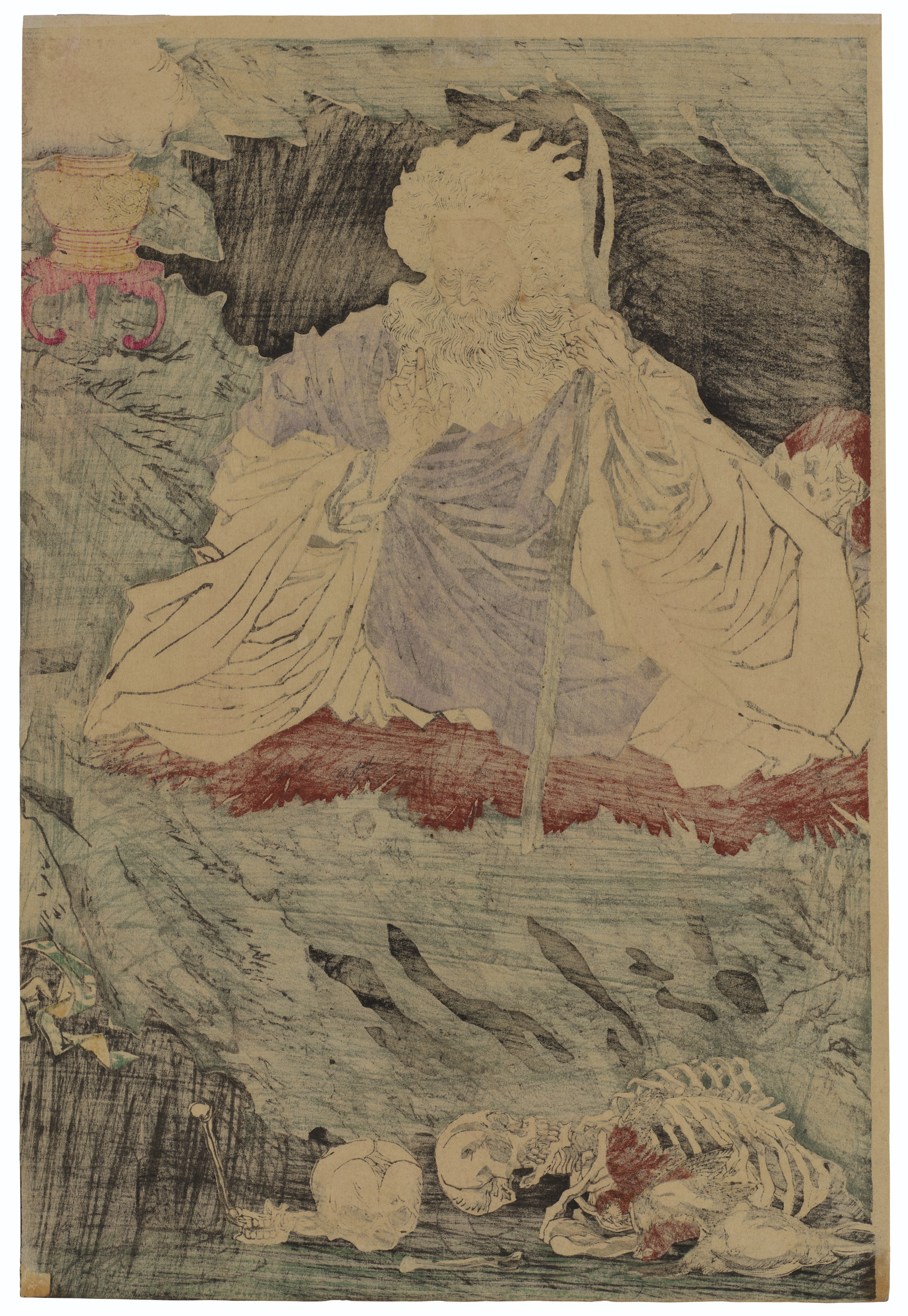 Tsukioka Yoshitoshi — Ширазуноябу Явата но дзиккай (Призраки, появляющиеся в лесу Ширазуноябу в Явате), изображение 3
