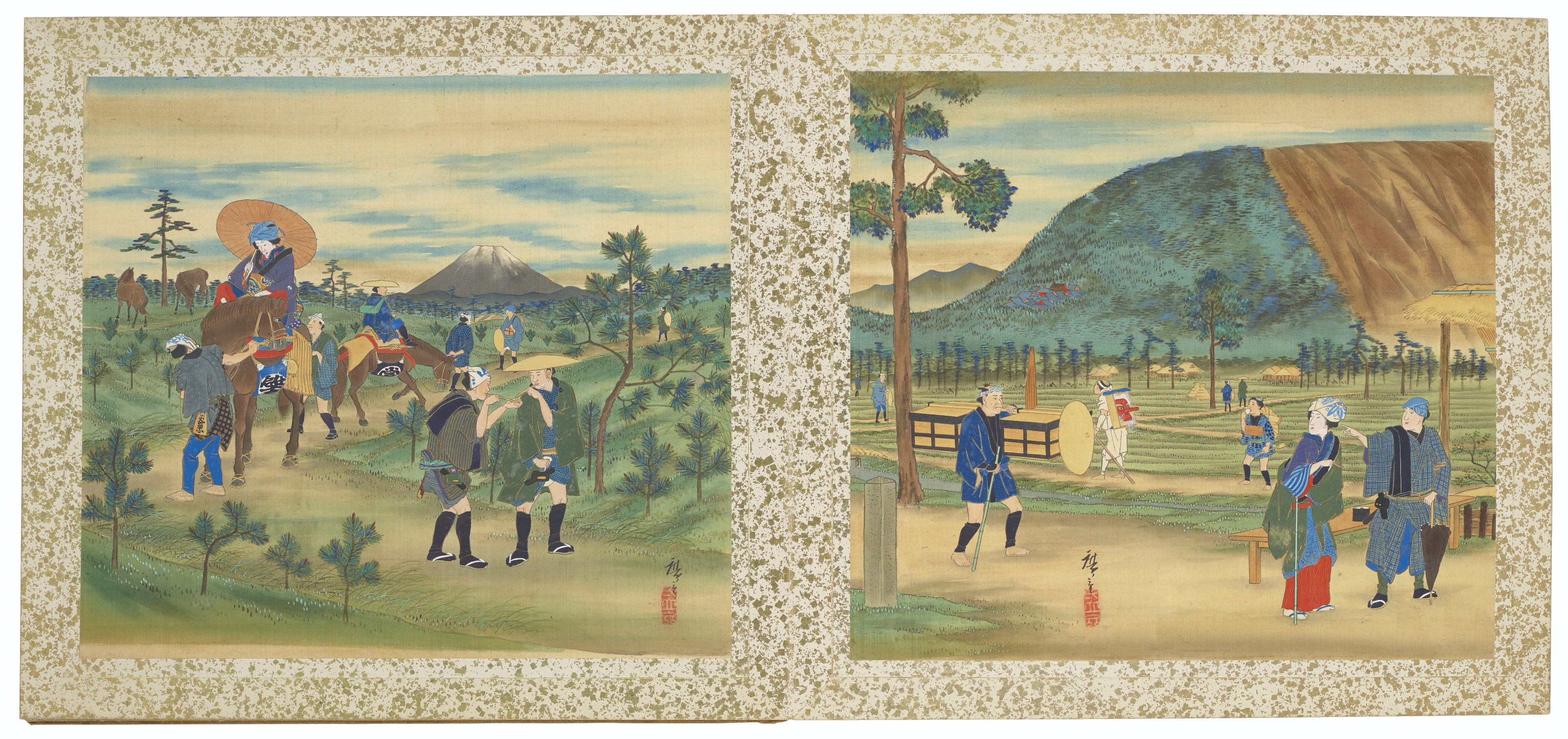 Utagawa Hiroshige — Знаменитые виды на дорогу Токайдо, изображение 15