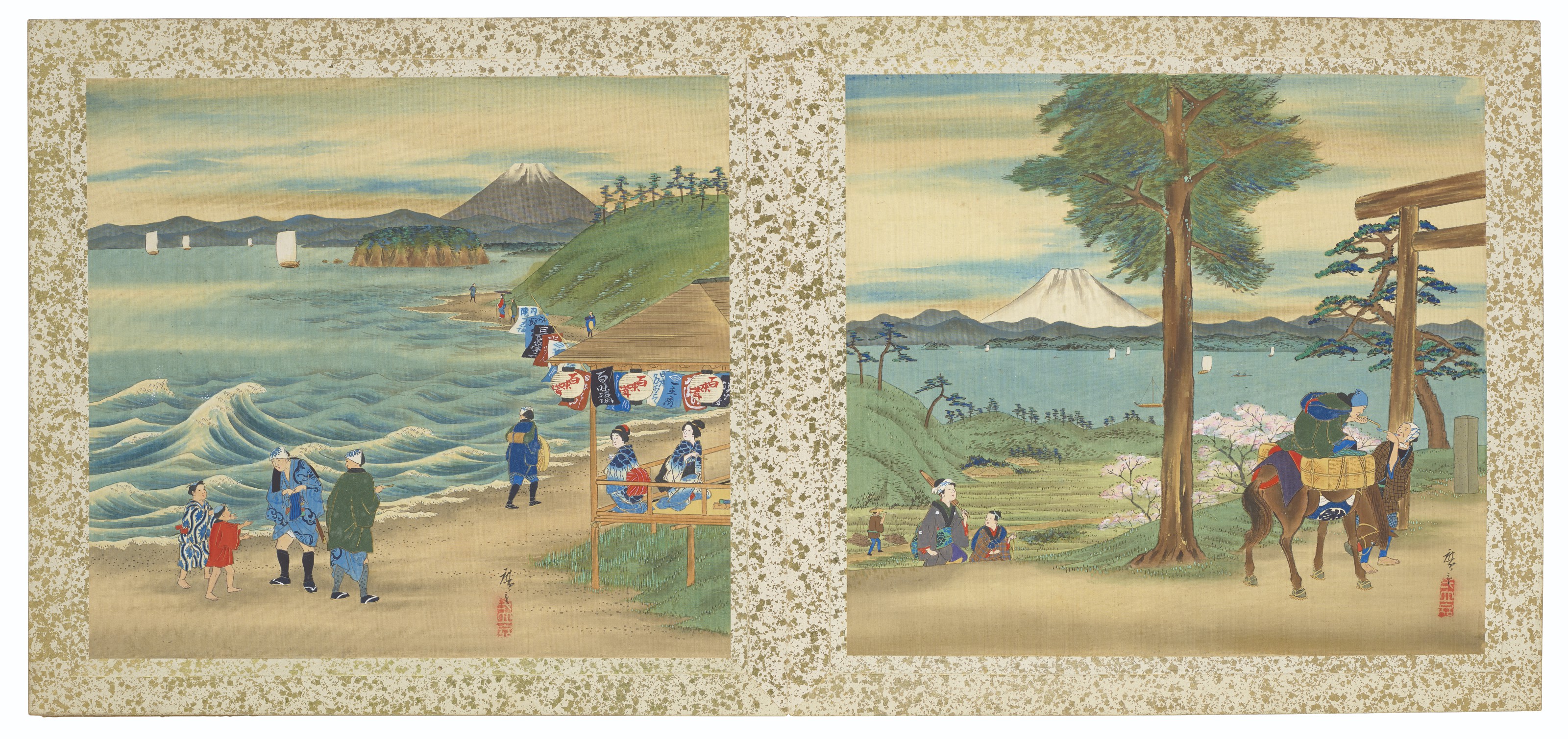 Utagawa Hiroshige — Знаменитые виды на дорогу Токайдо, изображение 10