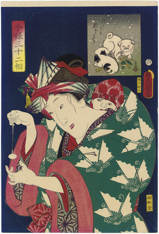 Utagawa Kunisada — Tsuraku mo nasa so (Беспроблемный тип), из серии Imayo sanjuni so (Современные тридцать два типа)