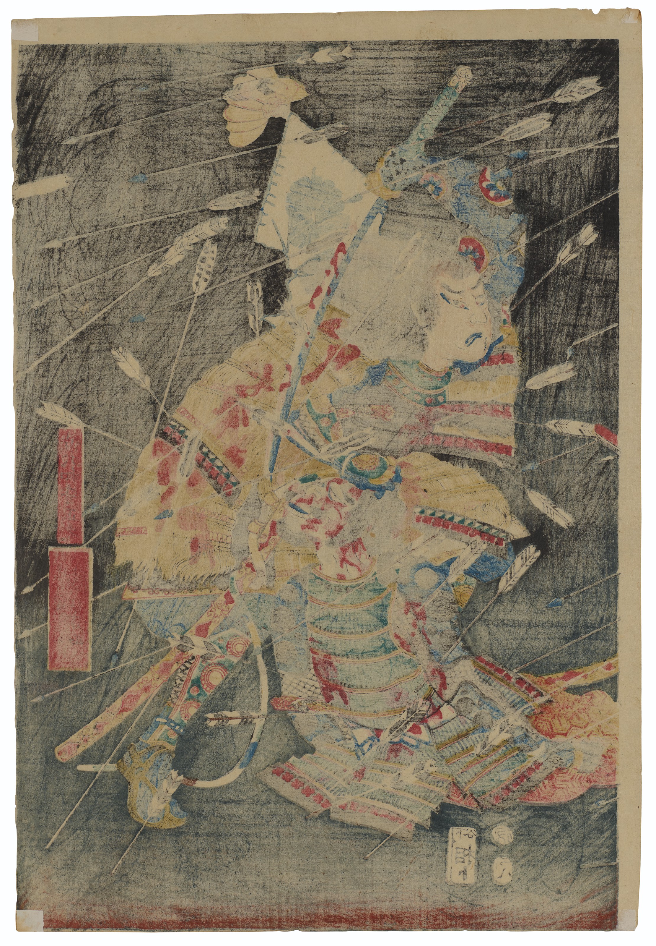 Utagawa Kuniyoshi — Последняя битва Кусуноки при Сидзе Навате, изображение 4