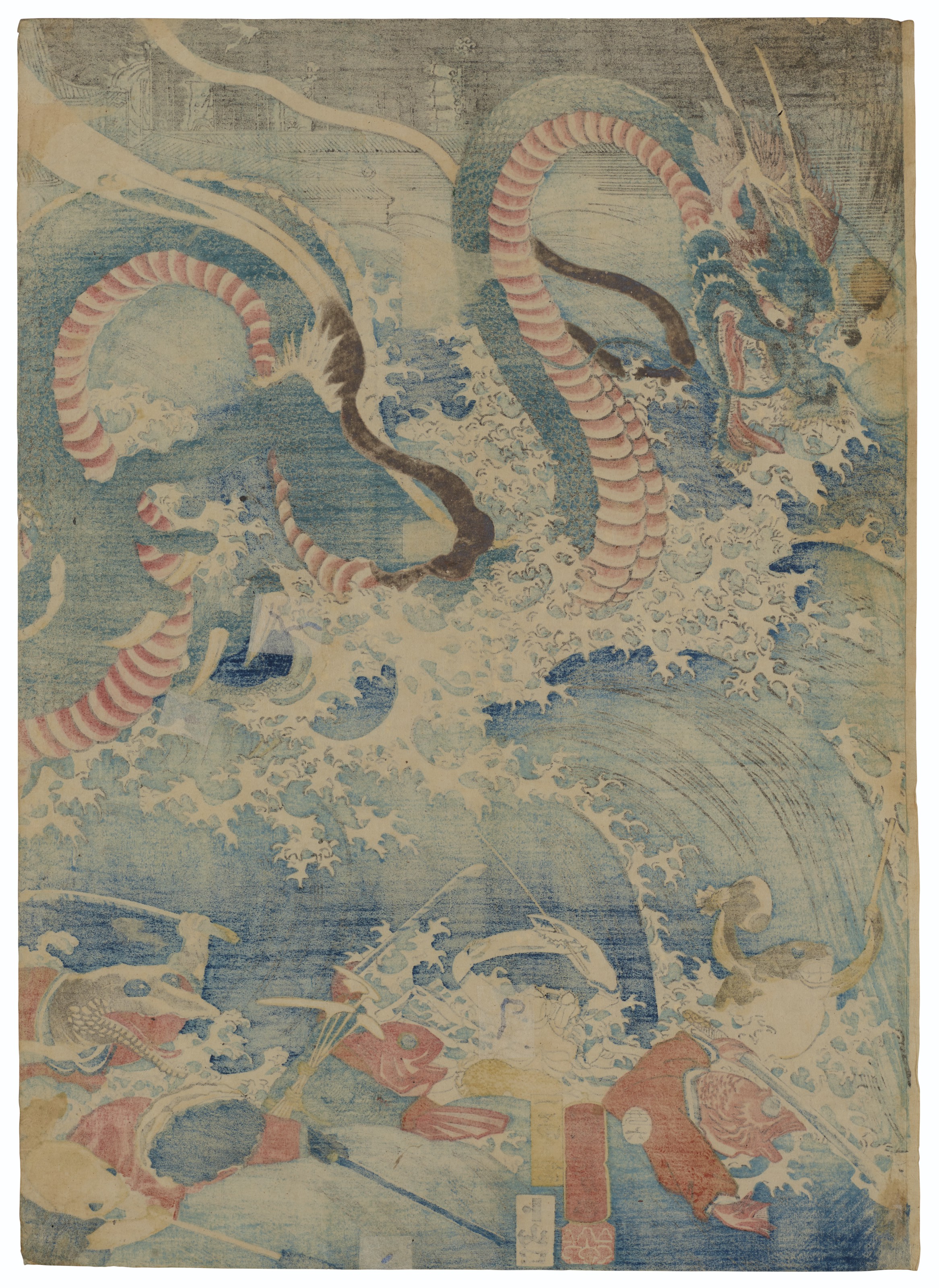 Utagawa Kuniyoshi — Таматори-химэ во дворце Рюгу (принц Таматори во дворце Рюгу), изображение 3