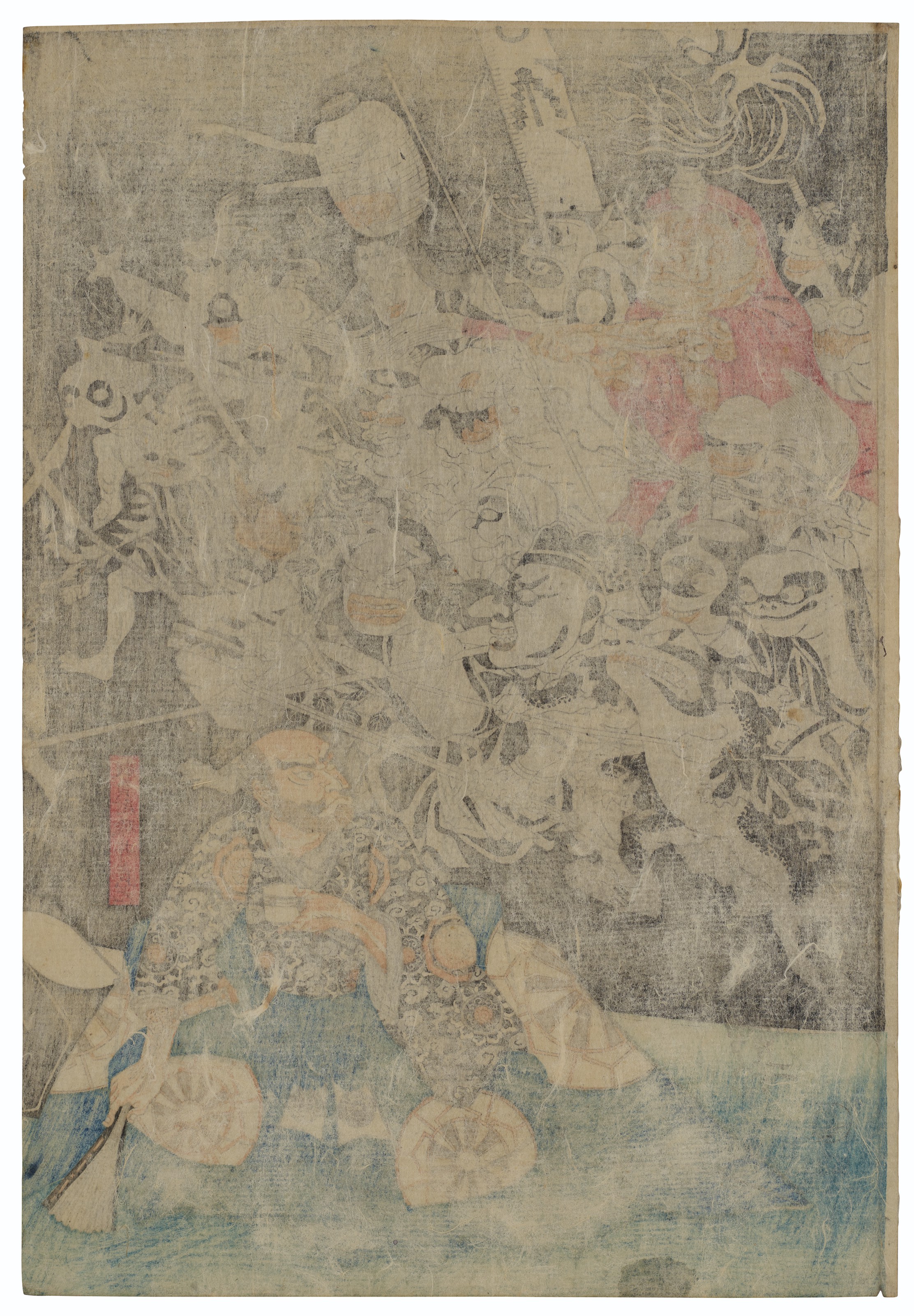 Utagawa Kuniyoshi — Minamoto Yorimitsu ko no yakata ni tsuchigumo yokai o nasu zu (Земляной паук порождает монстров в особняке лорда Минамото Йоримицу), изображение 2