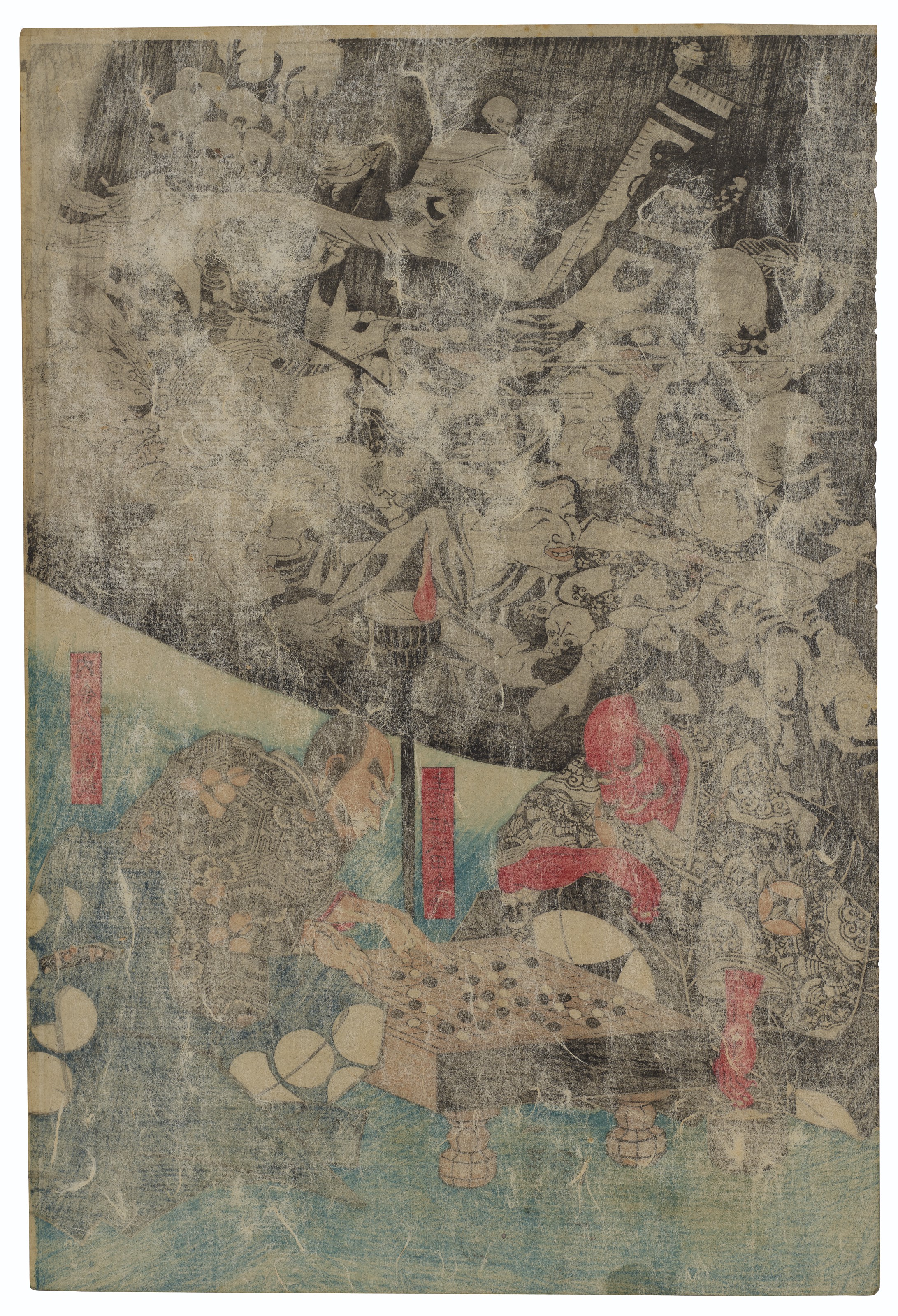 Utagawa Kuniyoshi — Minamoto Yorimitsu ko no yakata ni tsuchigumo yokai o nasu zu (Земляной паук порождает монстров в особняке лорда Минамото Йоримицу), изображение 3