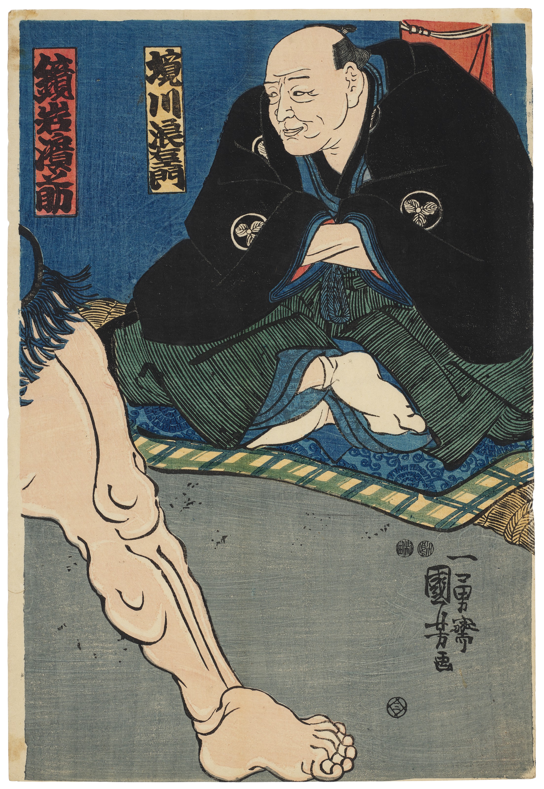 Utagawa Kuniyoshi — Борцы сумо Кагамива Хаманосукэ и Коянаги Цунекити, изображение 3