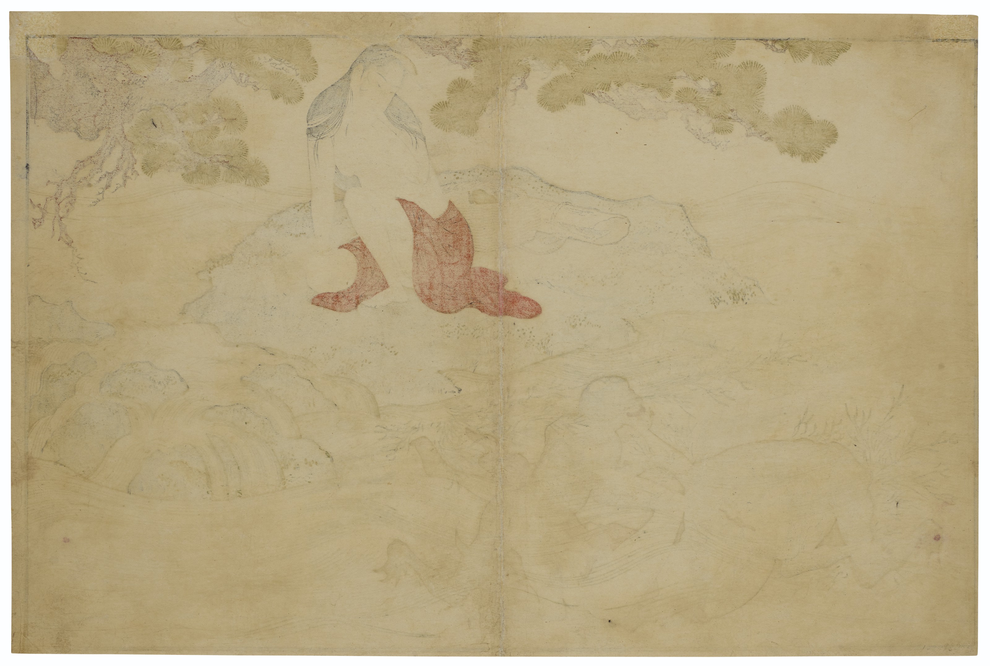 Utamaro Kitagawa — Ныряльщик за морскими ушками, изнасилованный чешуйчатым речным монстром ( каппа ), изображение 2