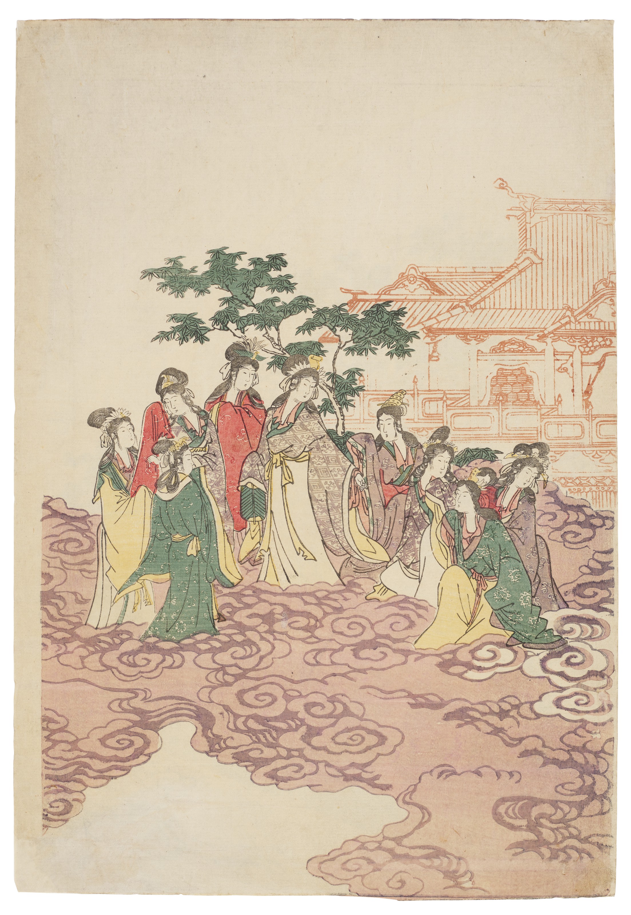 Utamaro Kitagawa — Королева-мать Запада и ее приближенные, изображение 3