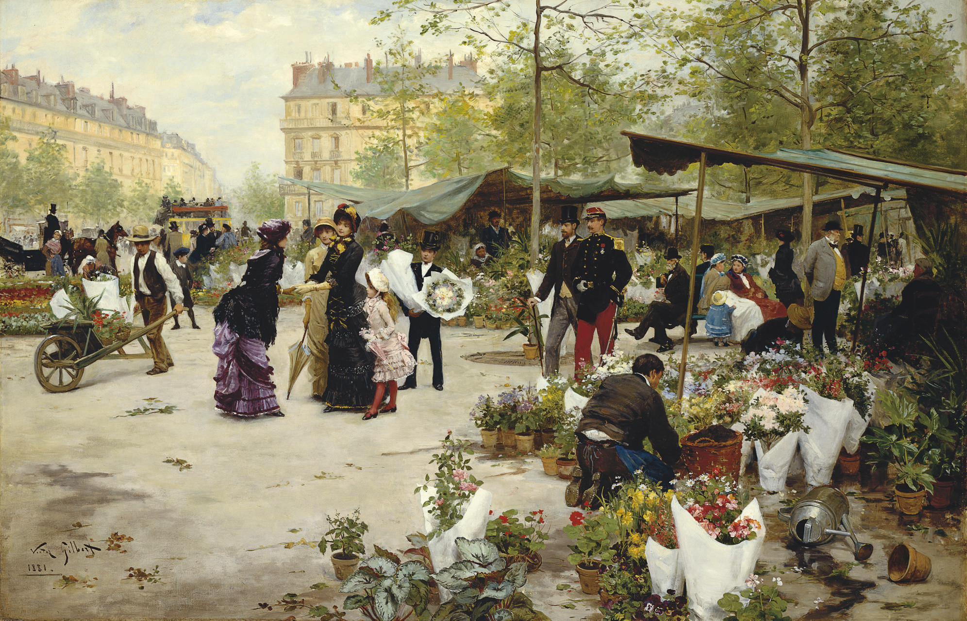 Victor Gabriel Gilbert — Нижний рынок, Париж