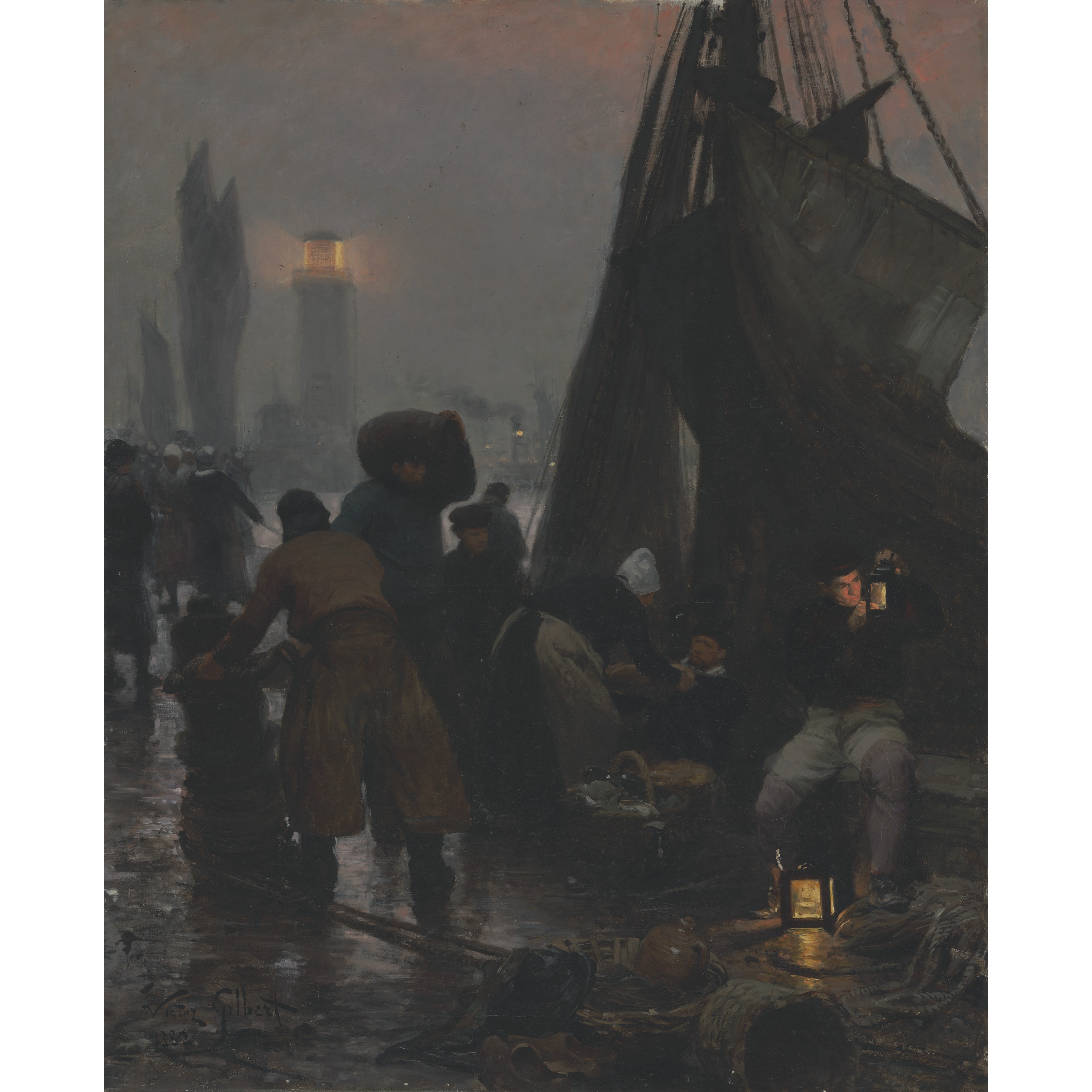 Victor Gabriel Gilbert — Вечер на причале