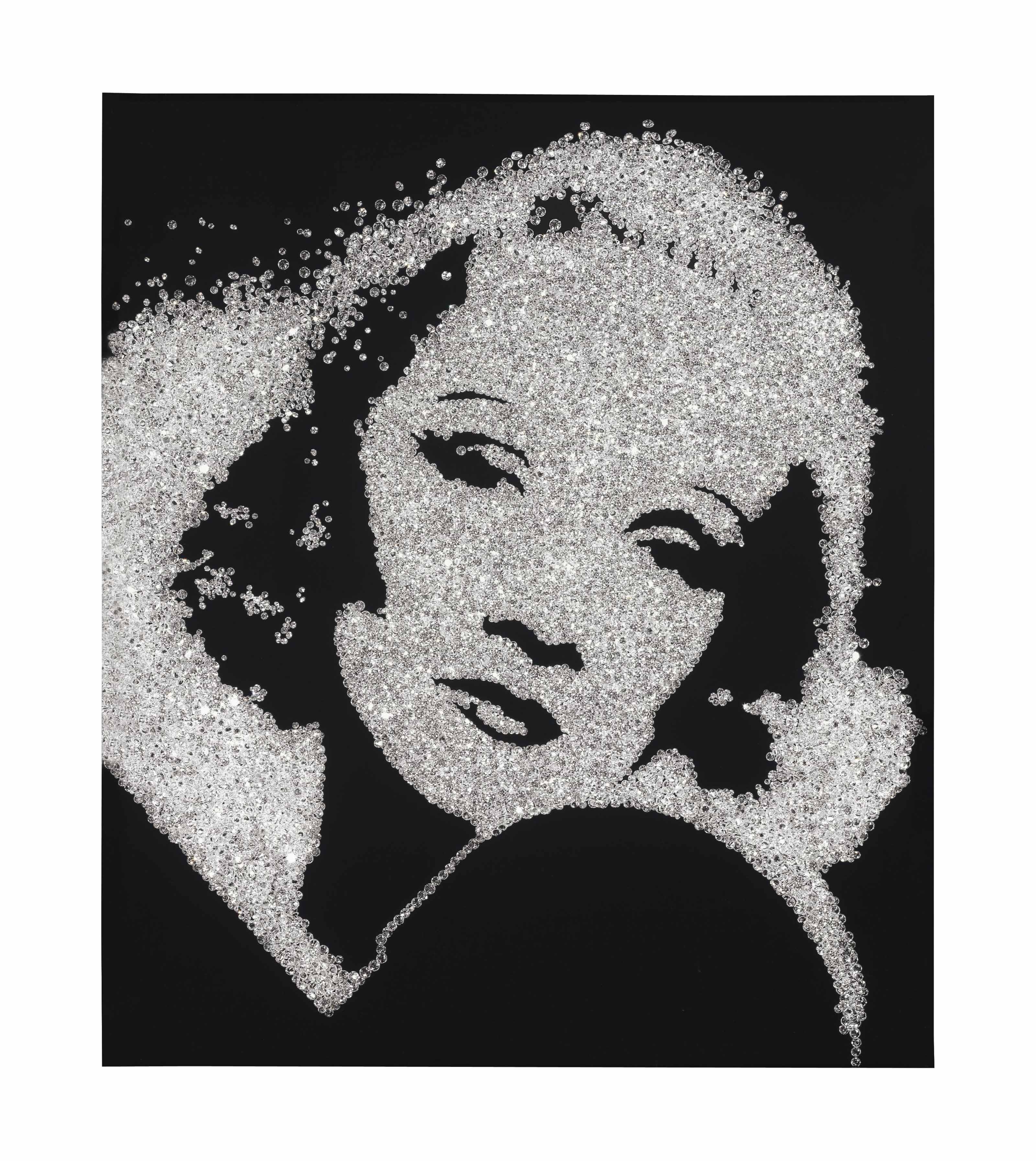 Vik Muniz — Марлен Дитрих (из "Картин с бриллиантами")