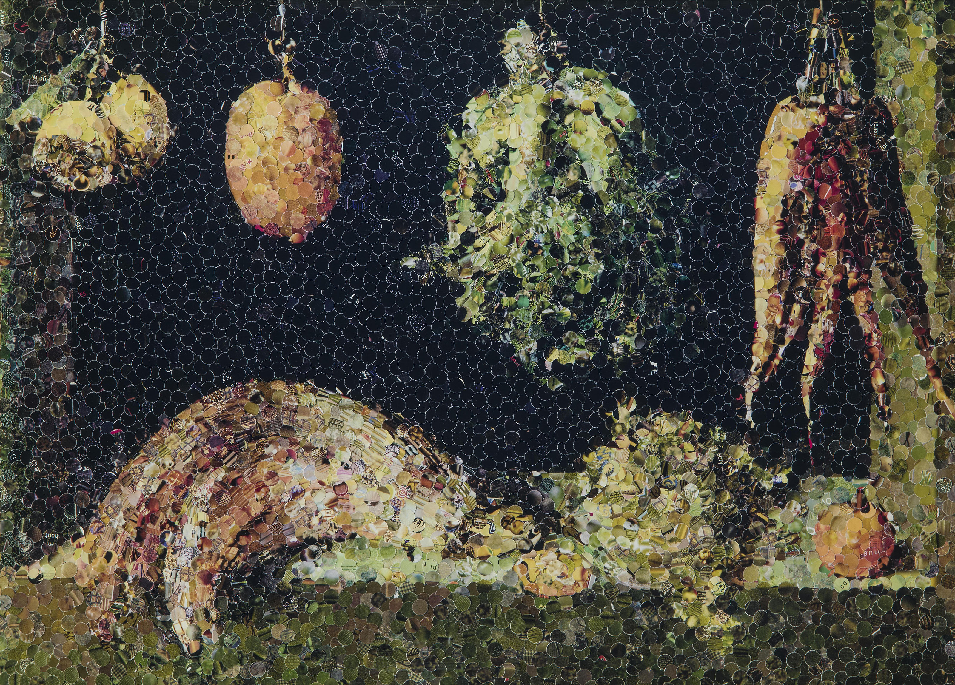 Vik Muniz — Природа-Морт с фруктами и бобовыми, часть Хуана Санчеса Котана (Натюрморт с фруктами и овощами, по мотивам Хуана Санчеса Котана)