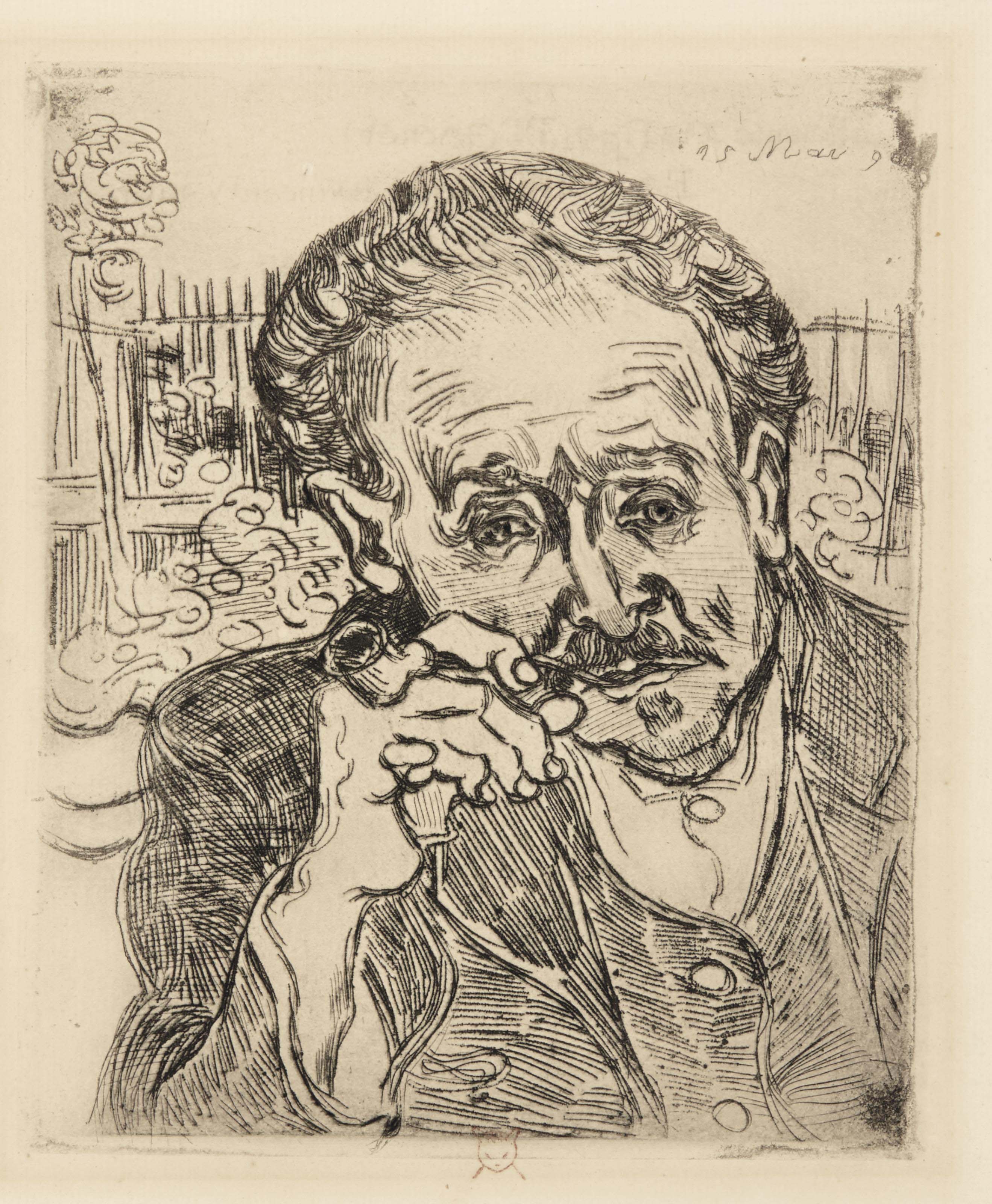 Vincent van Gogh — Портрет доктора Гаше: Человек с трубкой