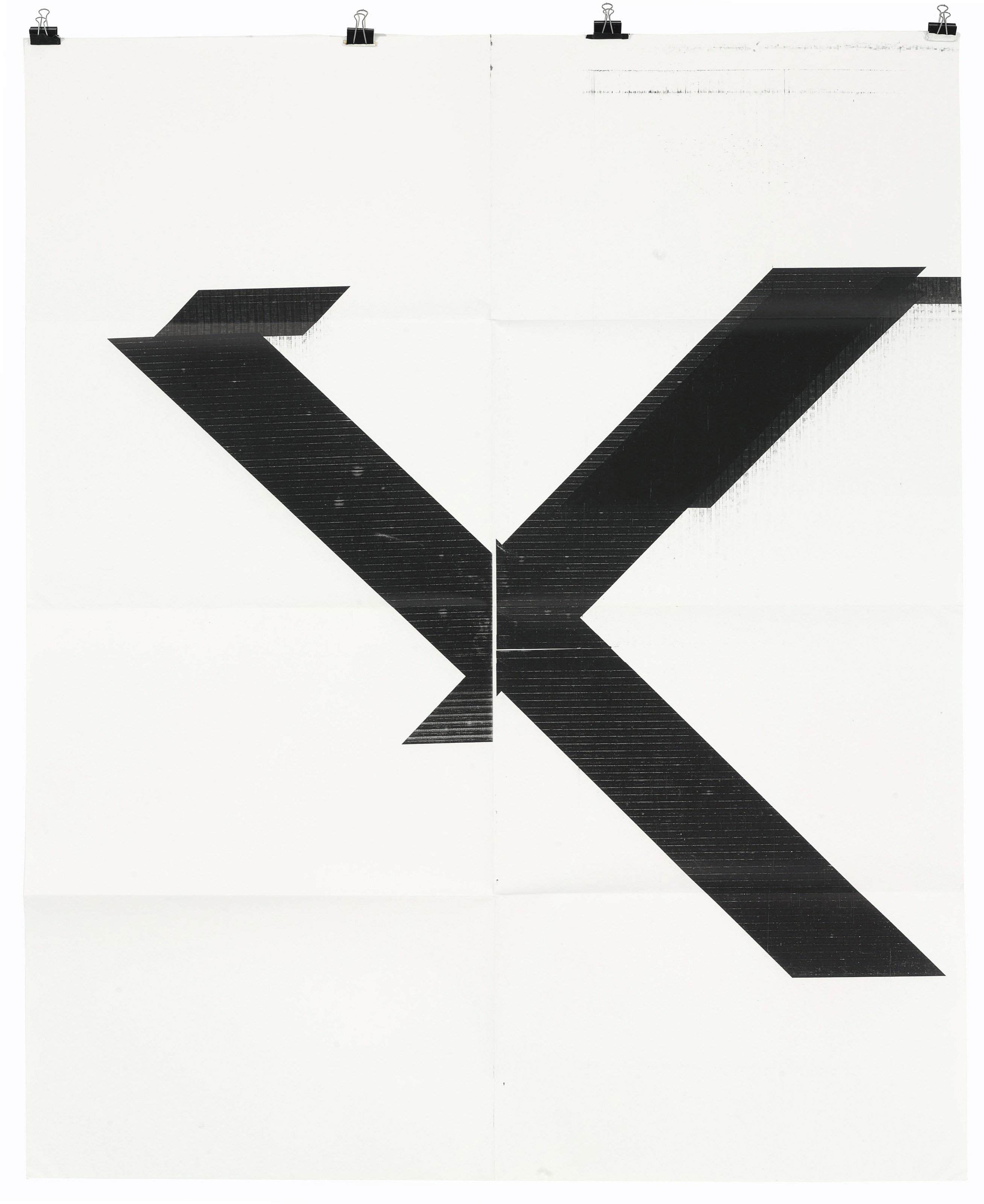 Wade Guyton — X Плакат (без названия, 2007, Epson UltraChrome для струйной печати на льняной основе, 84 x 69 дюймов, WG1209)
