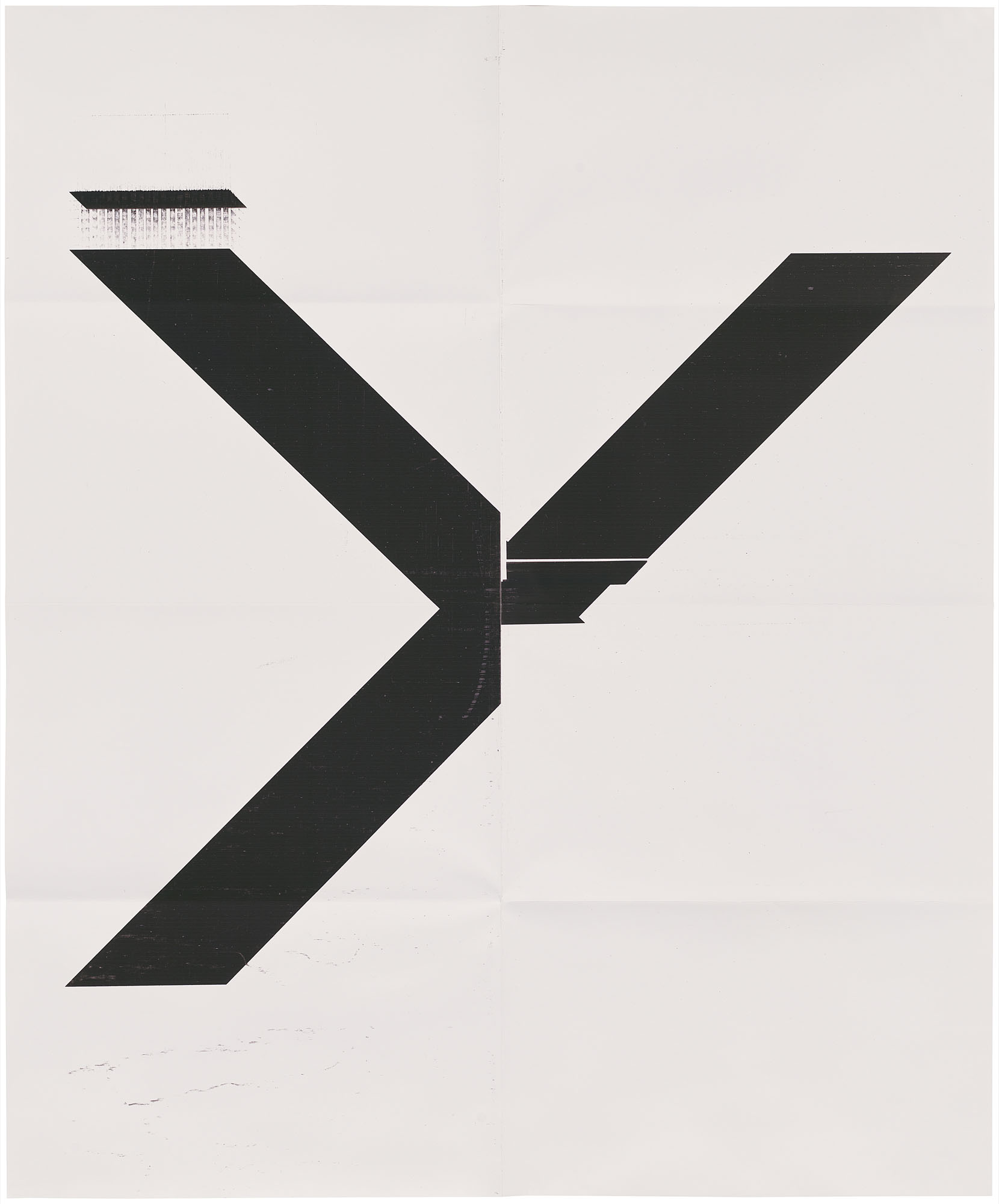 Wade Guyton — X Плакат (без названия, 2007, Epson UltraChrome для струйной печати на льняной основе, 84 x 69 дюймов, WG1211)
